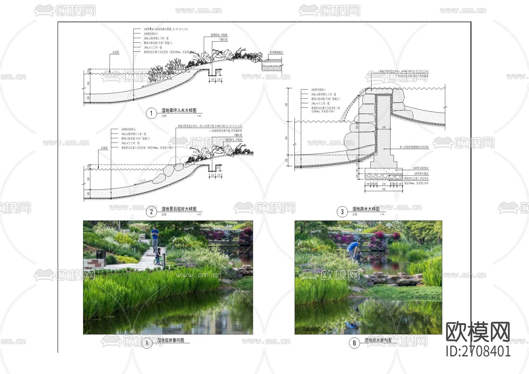 垃圾填埋区地块海绵化建设项目cad施工图下载（渲染图3）