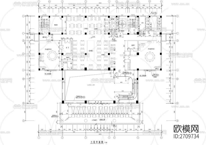 十層賓館全套建筑cad施工圖下載(渲染圖3)