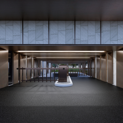 停车场入口 地库入口su模型