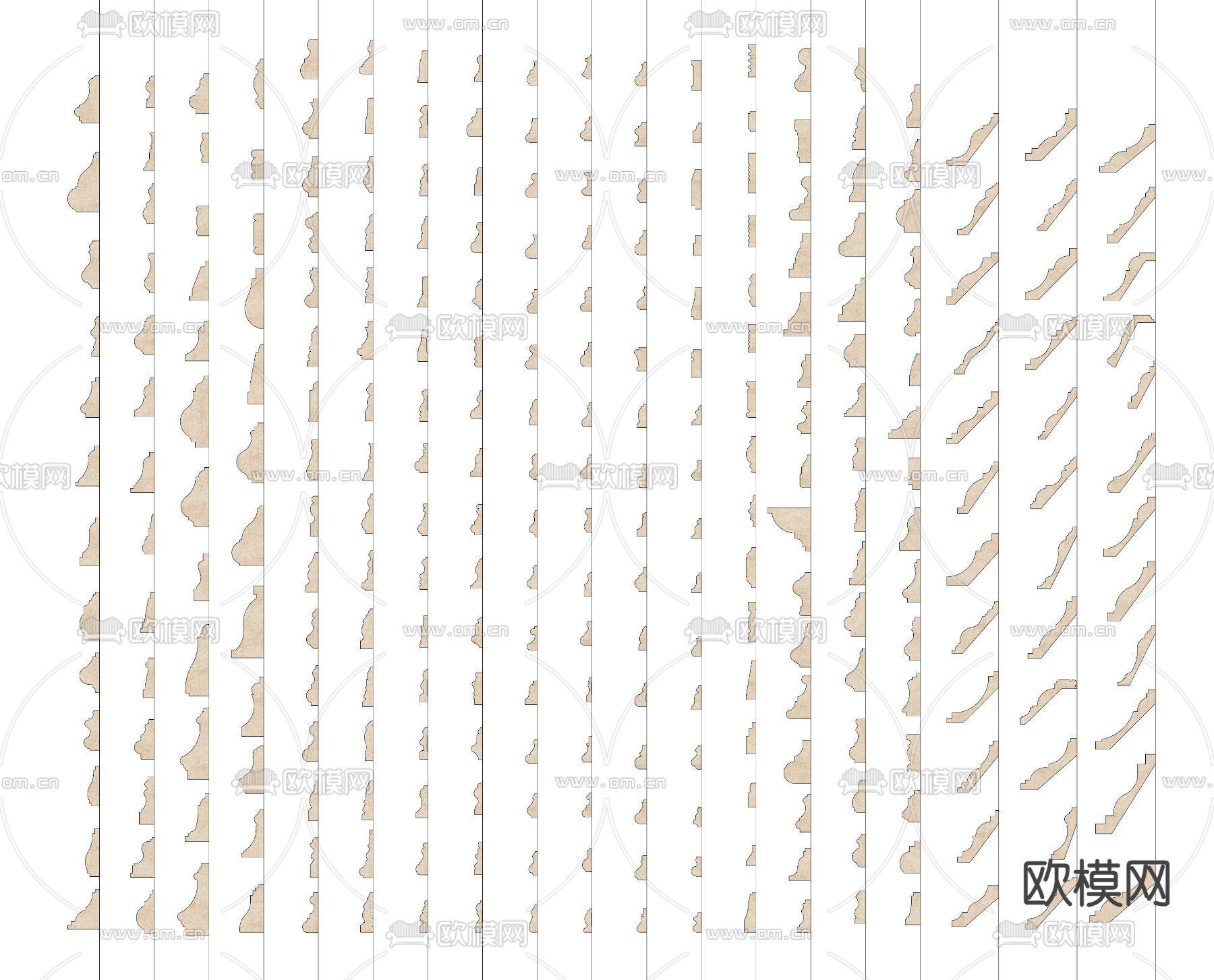 简欧石膏线 踢脚线su模型下载（渲染图3）