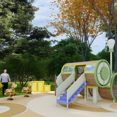  儿童游乐区su模型 