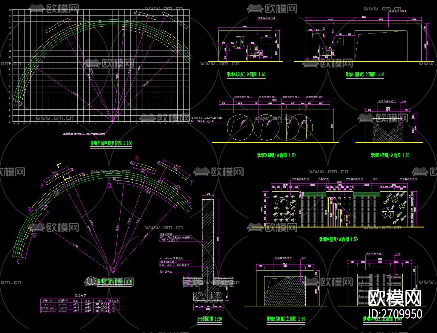 挡土景墙节点大样下载（渲染图7）