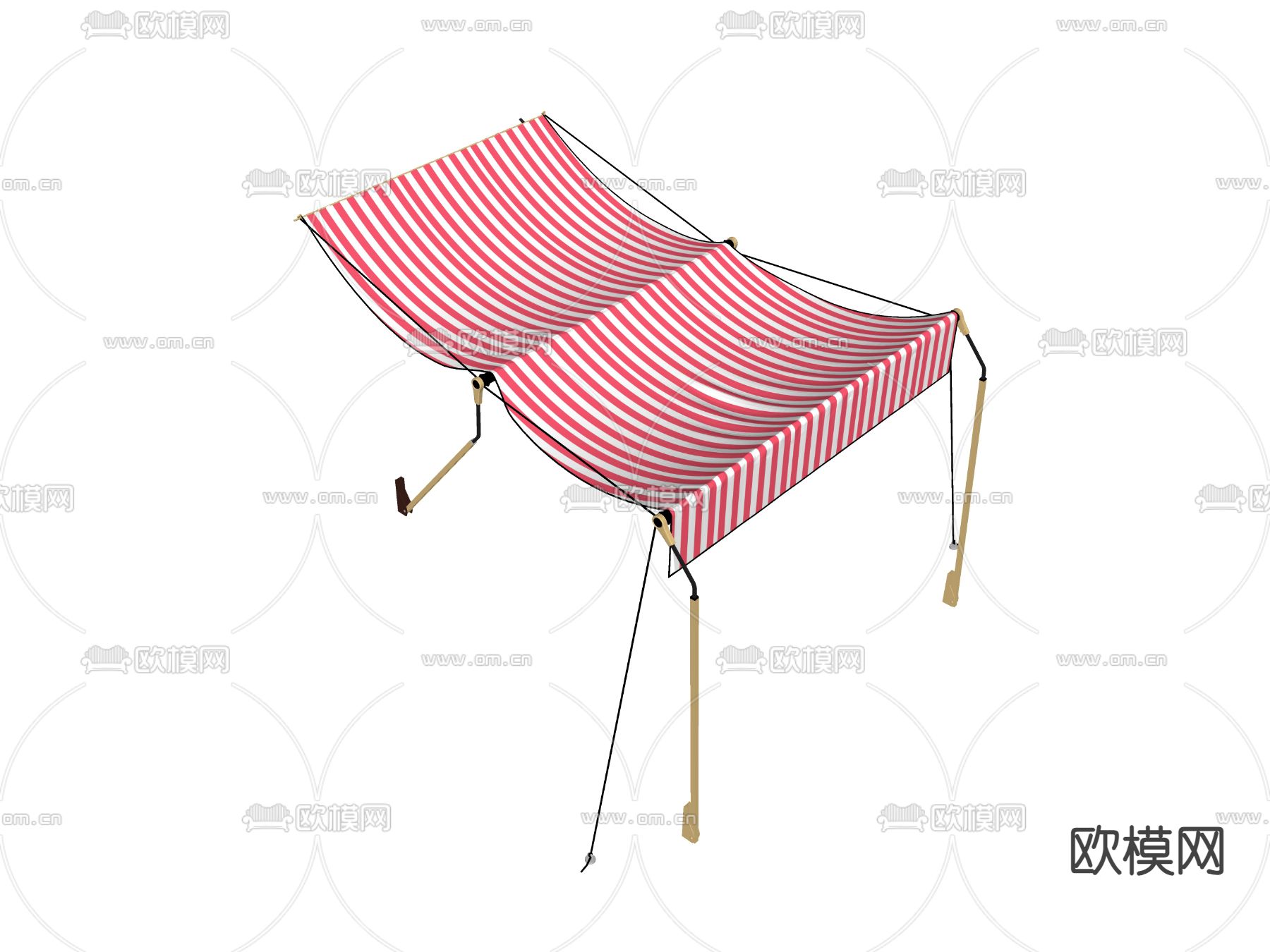 北欧张拉膜su模型下载（渲染图1）