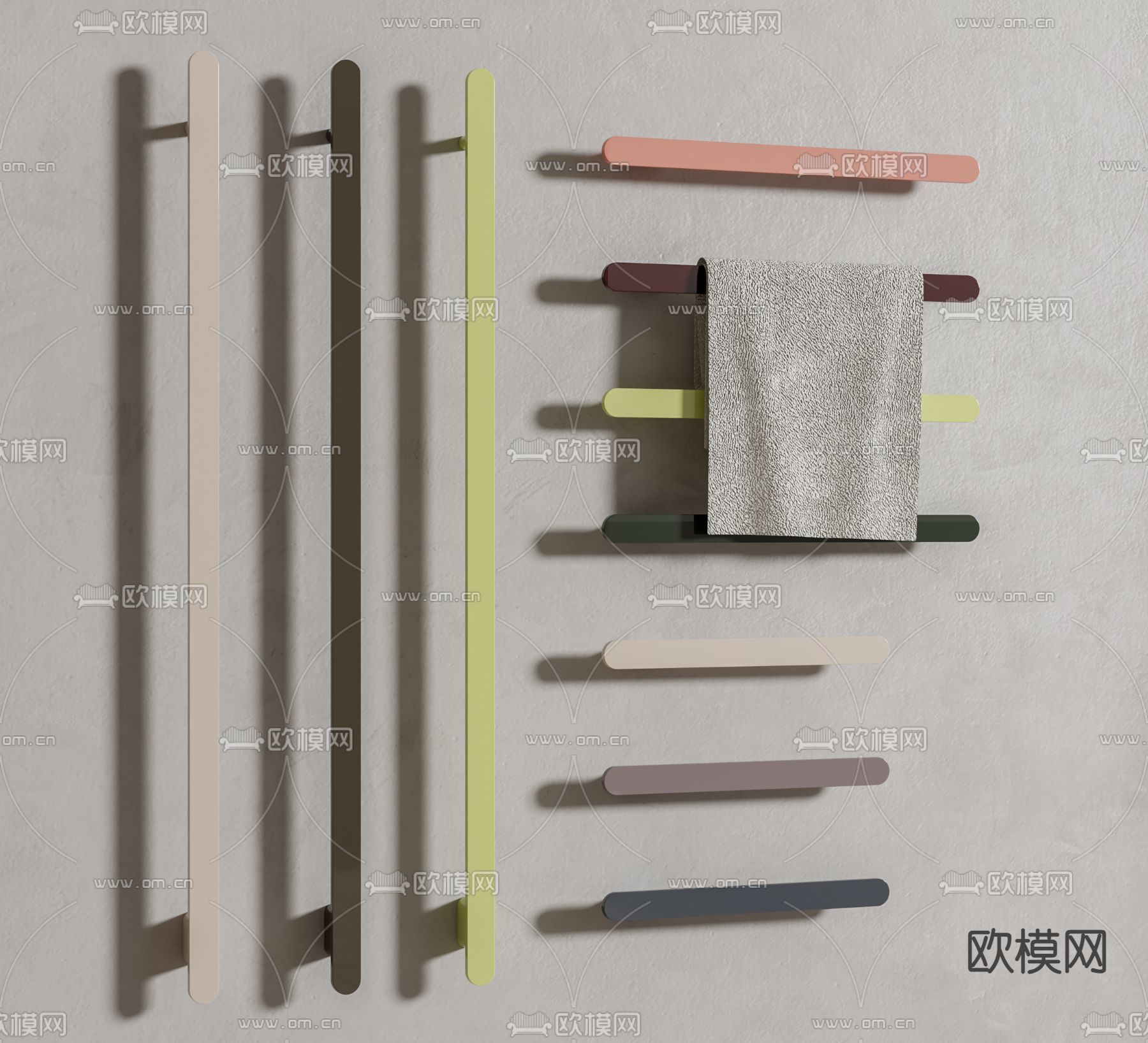 现代毛巾架 加热器su模型下载（渲染图1）