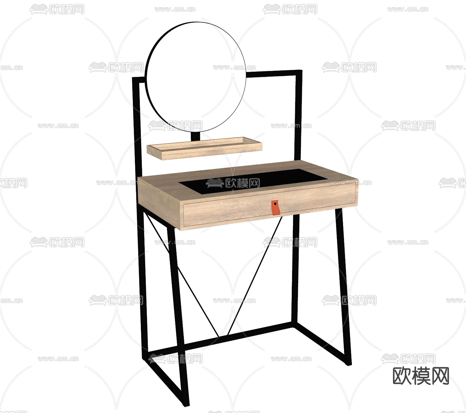 新中式梳妆台su模型下载（渲染图2）