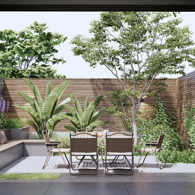  现代庭院景观su模型 