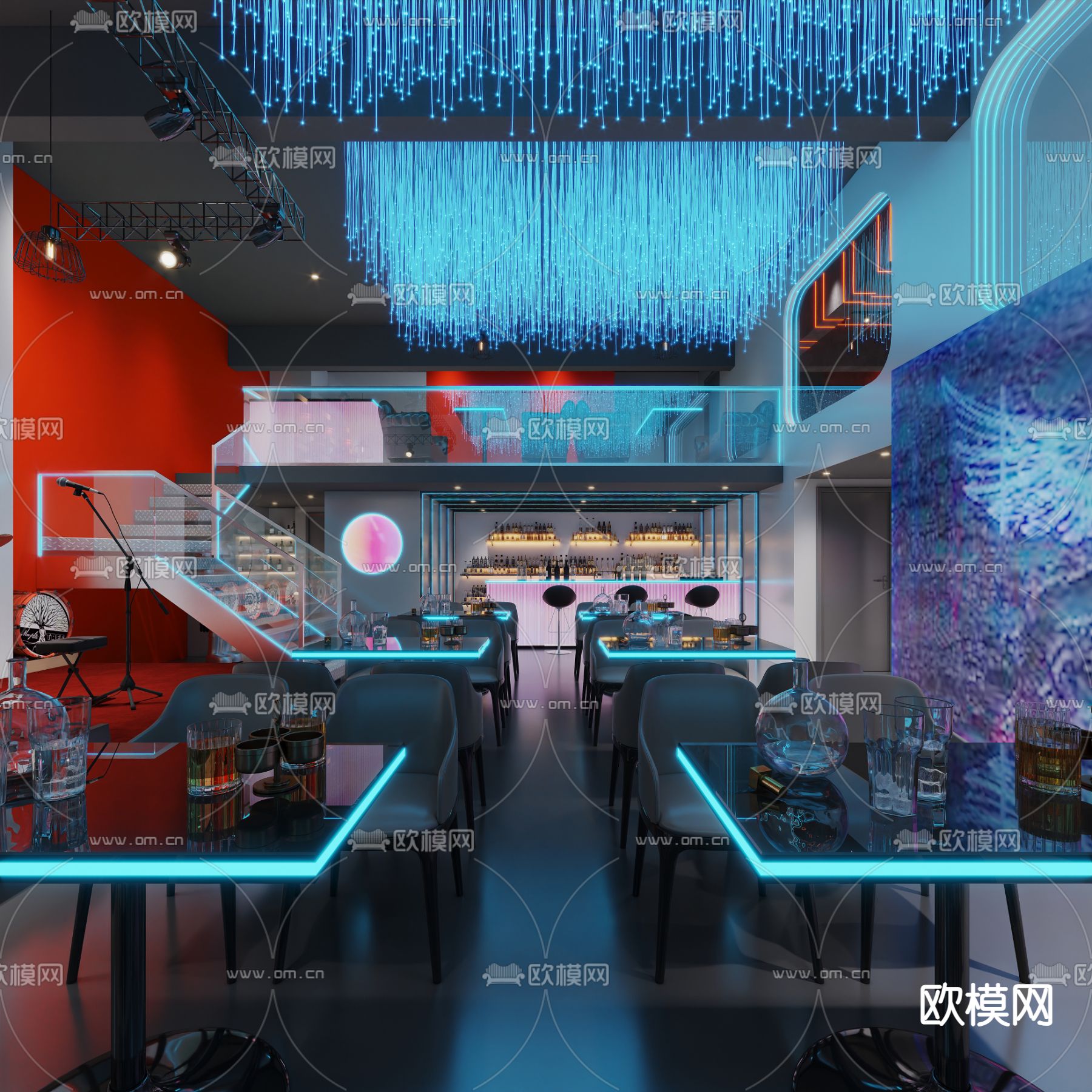 音乐餐吧 酒吧3d模型下载（渲染图2）