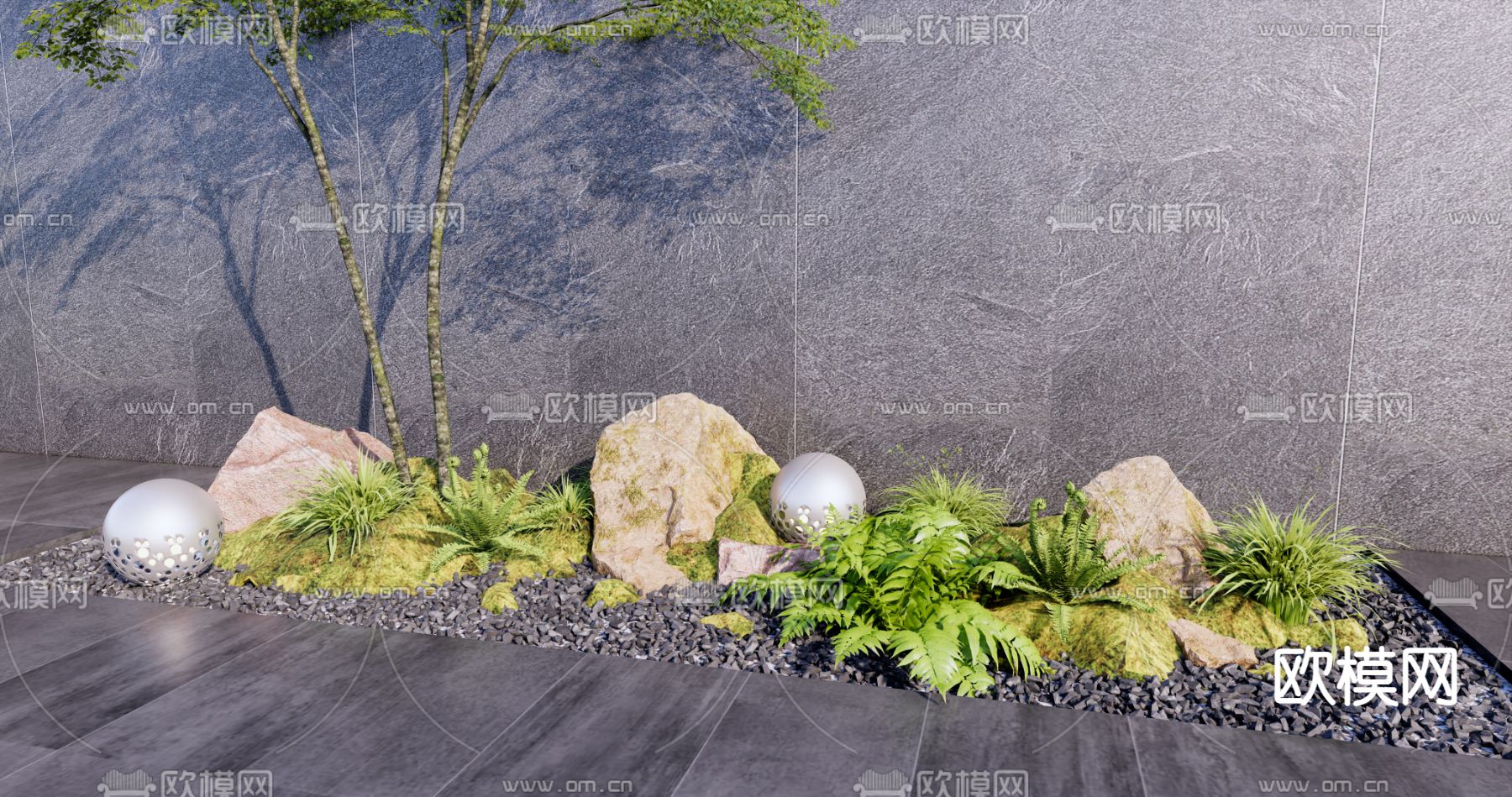 现代绿植园艺小品su模型