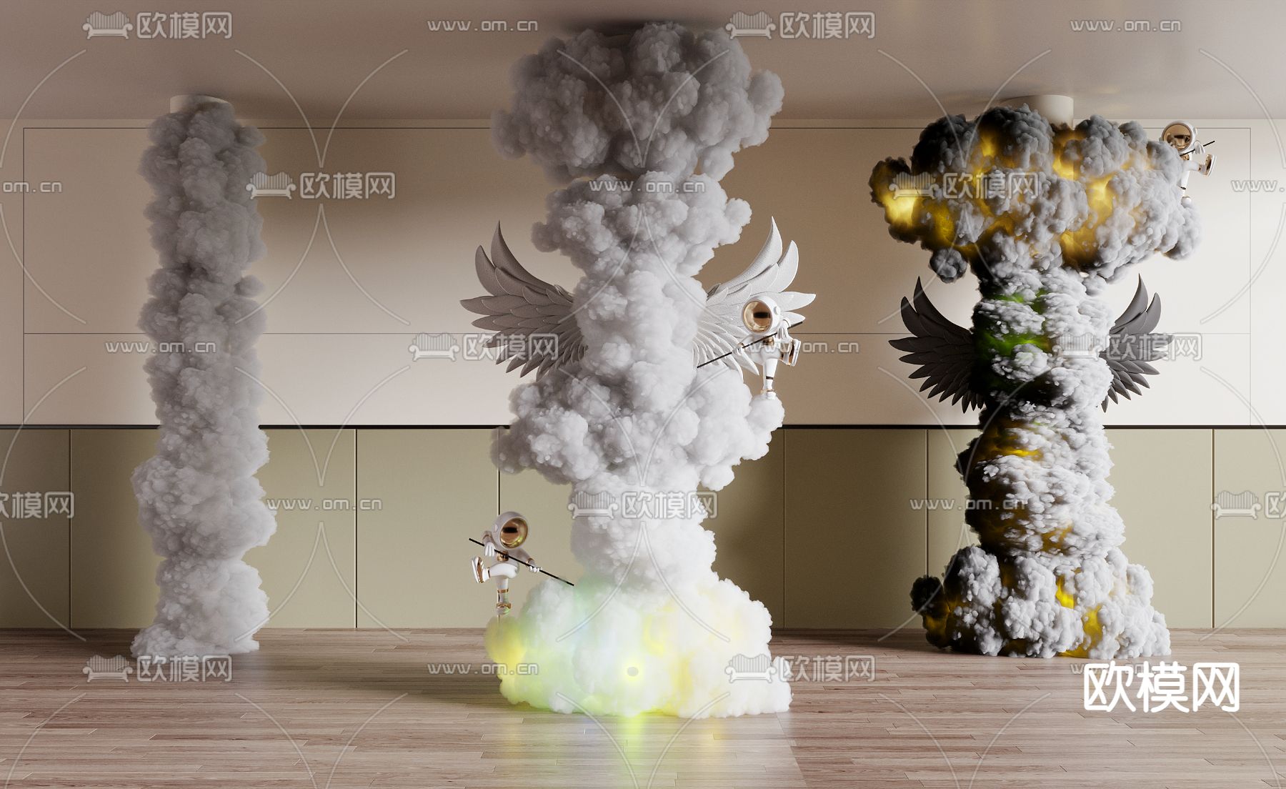 云朵柱子 造型柱 包柱3d模型下载