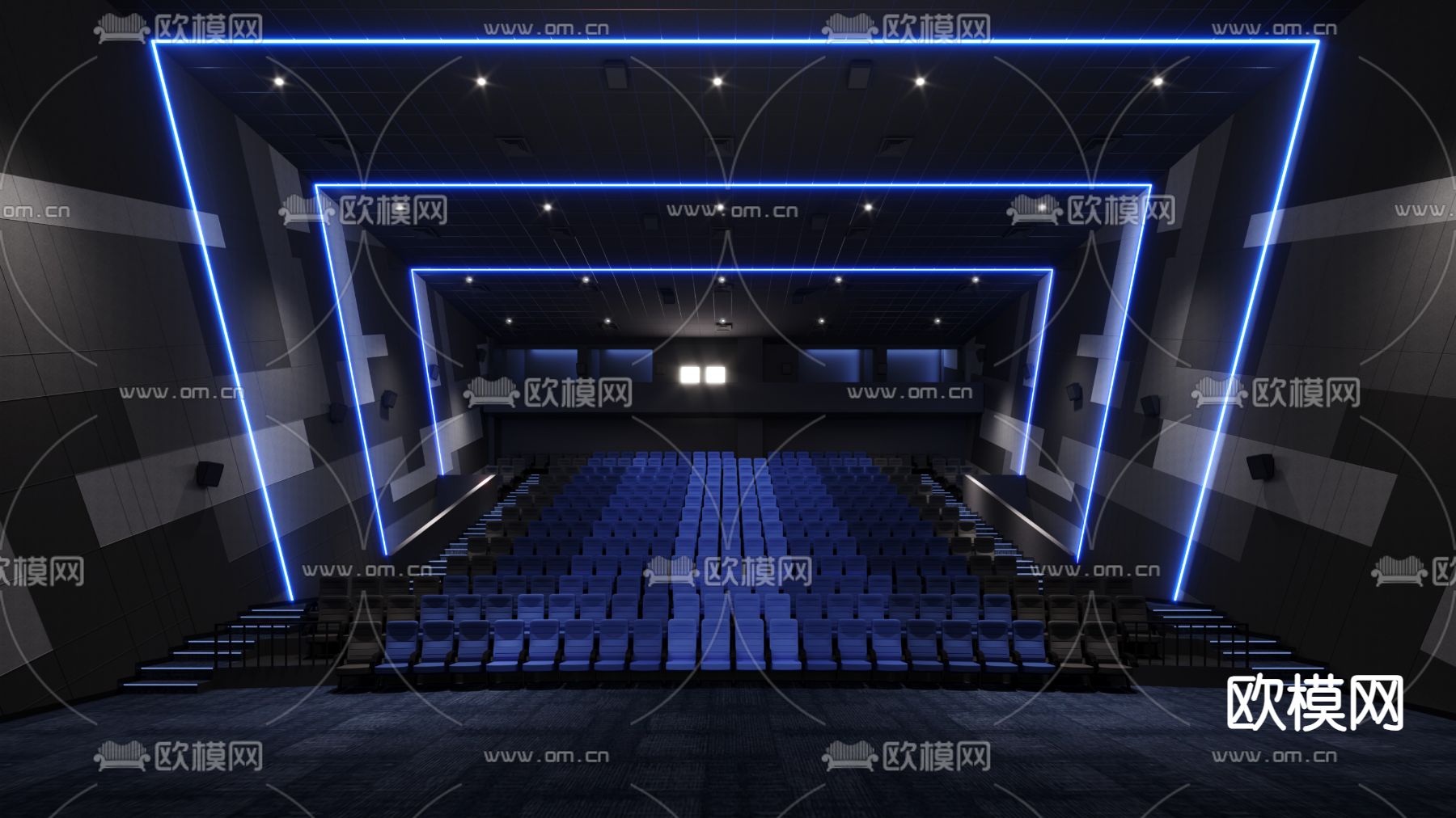 电影院 巨幕厅su模型下载（渲染图1）