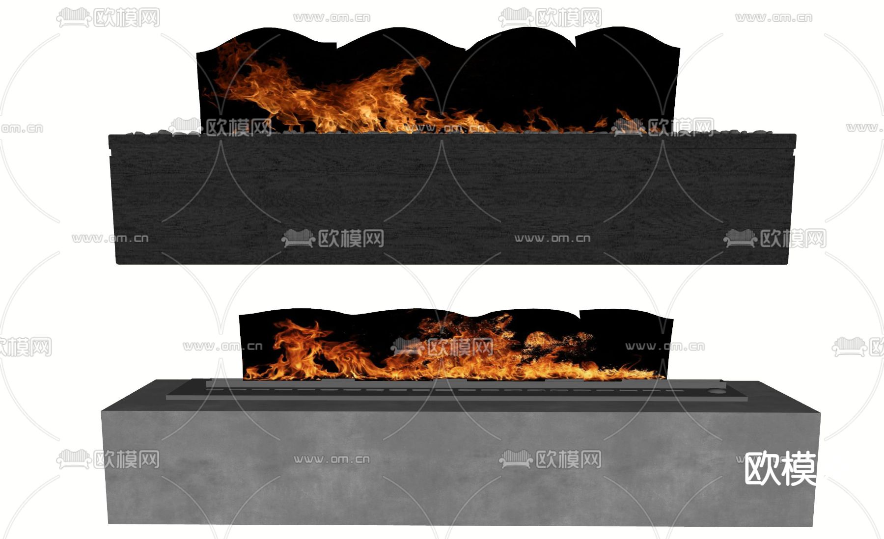 现代壁炉su模型下载（渲染图2）