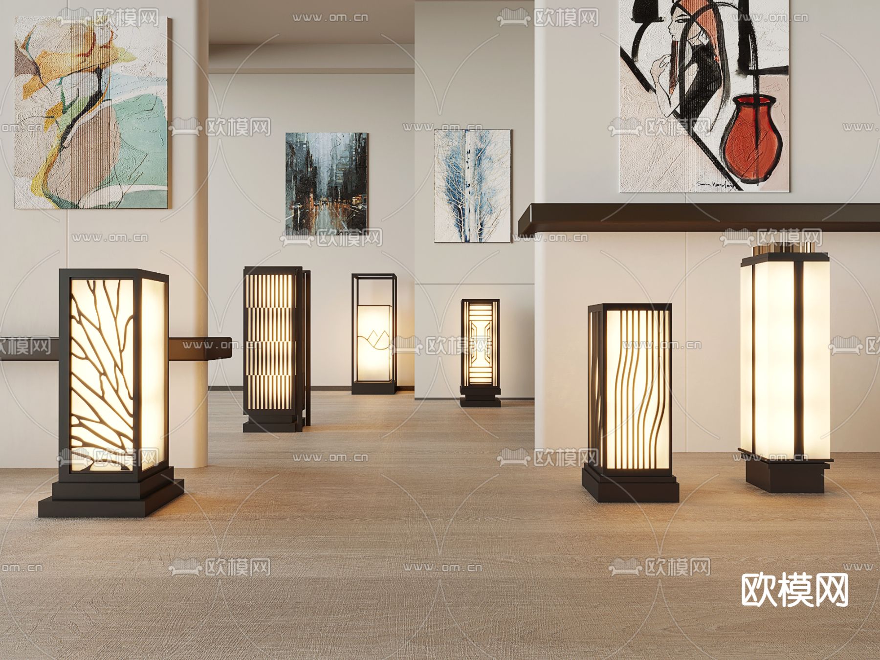 中式景观灯 草坪灯 庭院灯 户外灯3d模型下载