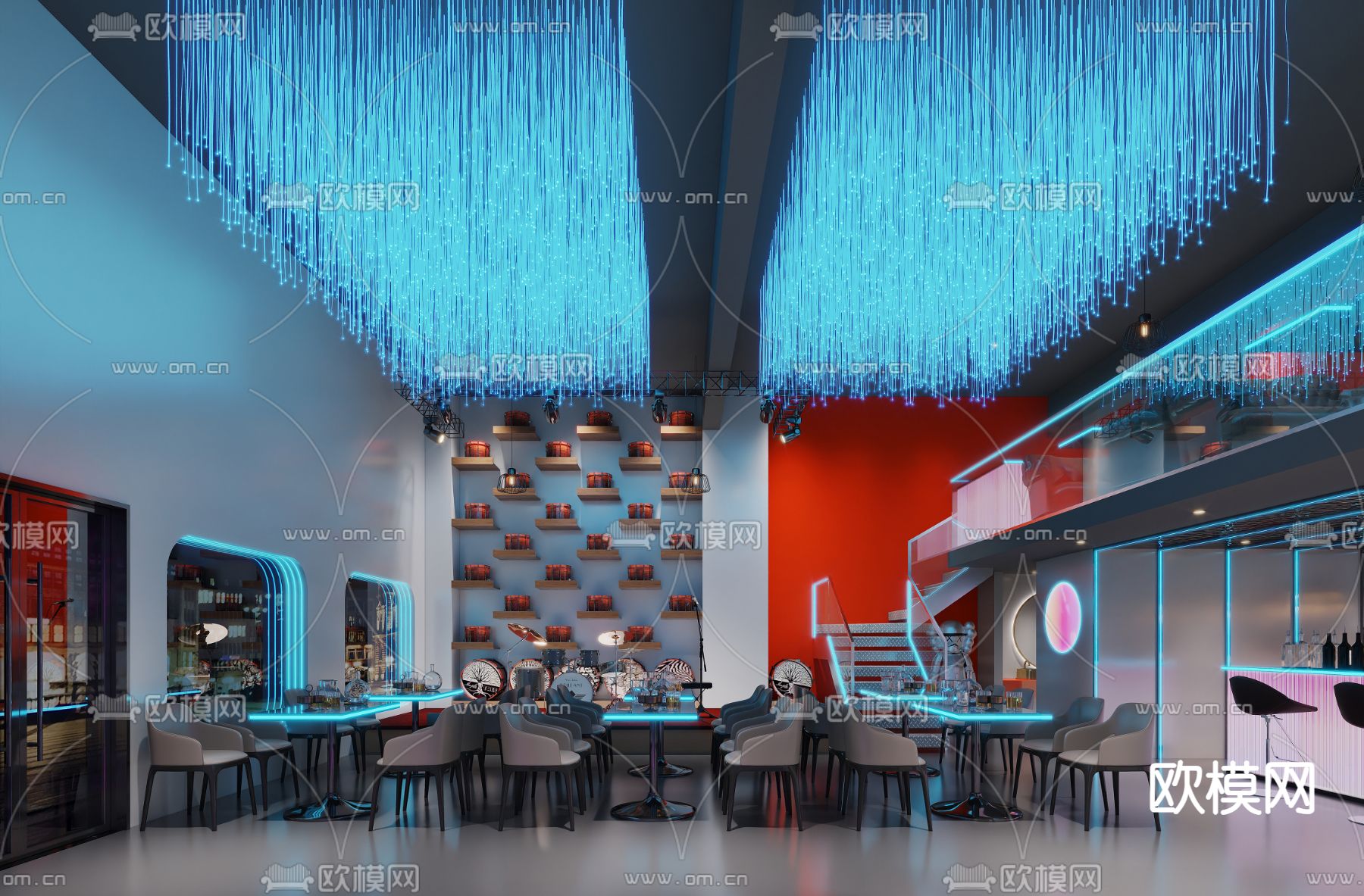 音乐餐吧 酒吧3d模型下载（渲染图1）