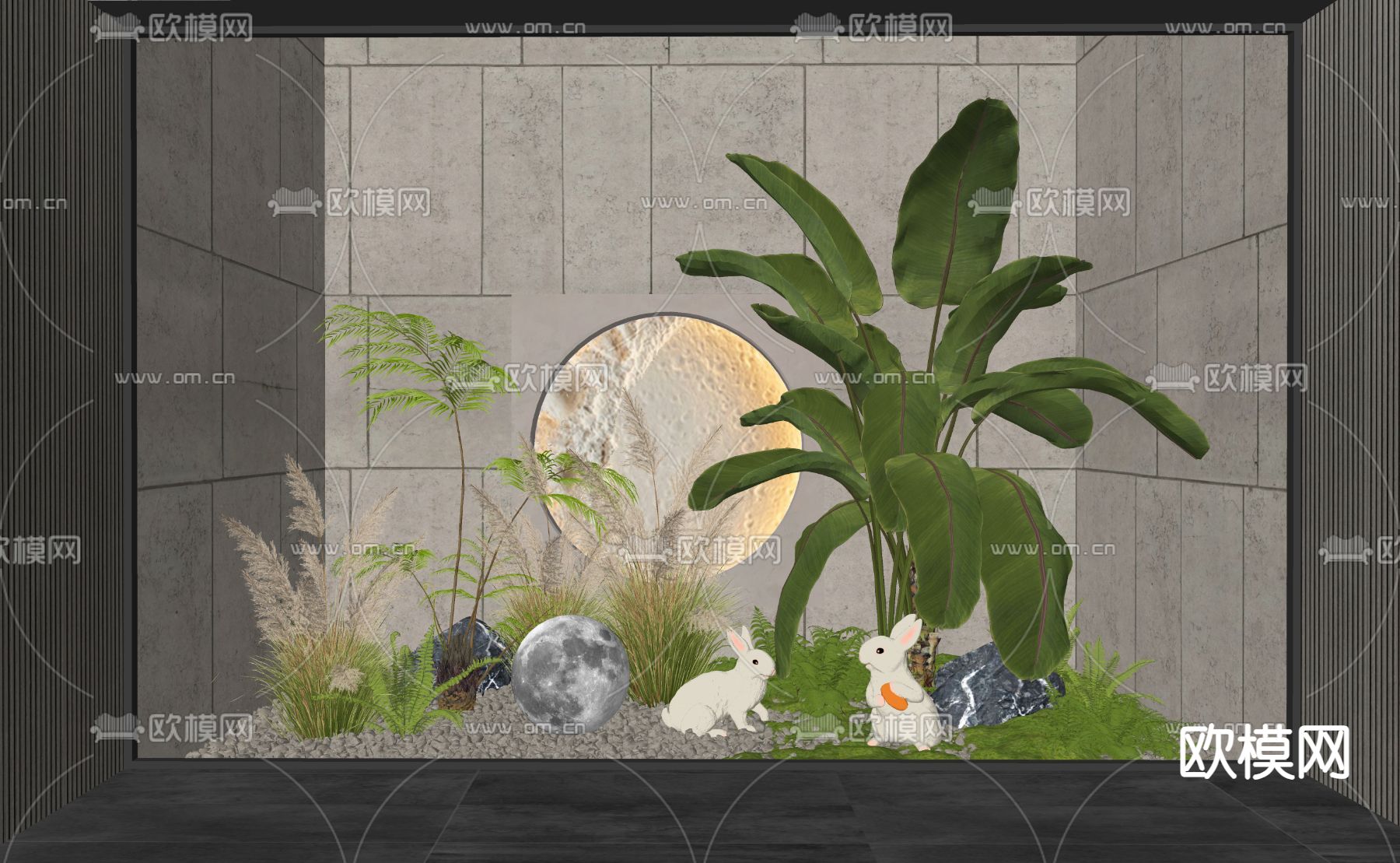 植物造景 植物堆su模型下载（渲染图2）