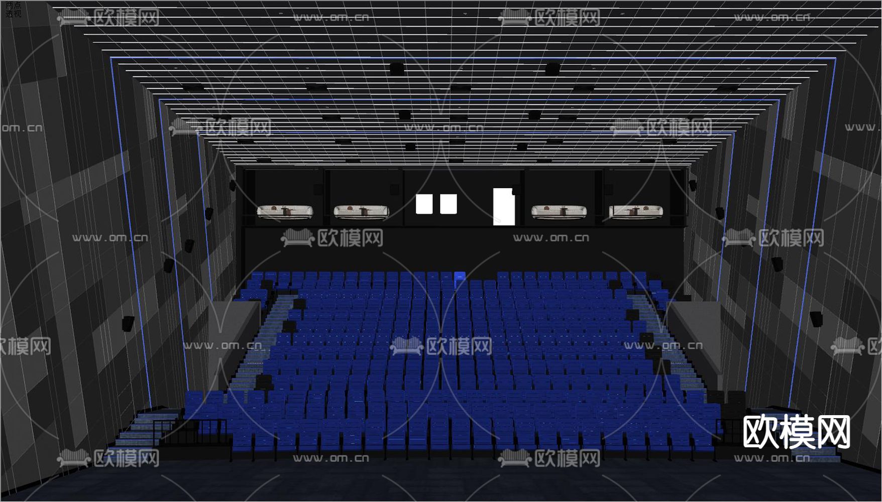 电影院 巨幕厅su模型下载（渲染图2）