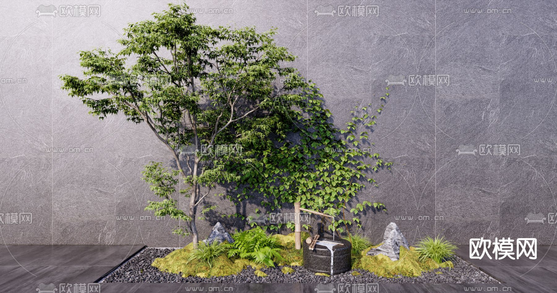 现代绿植园艺小品su模型