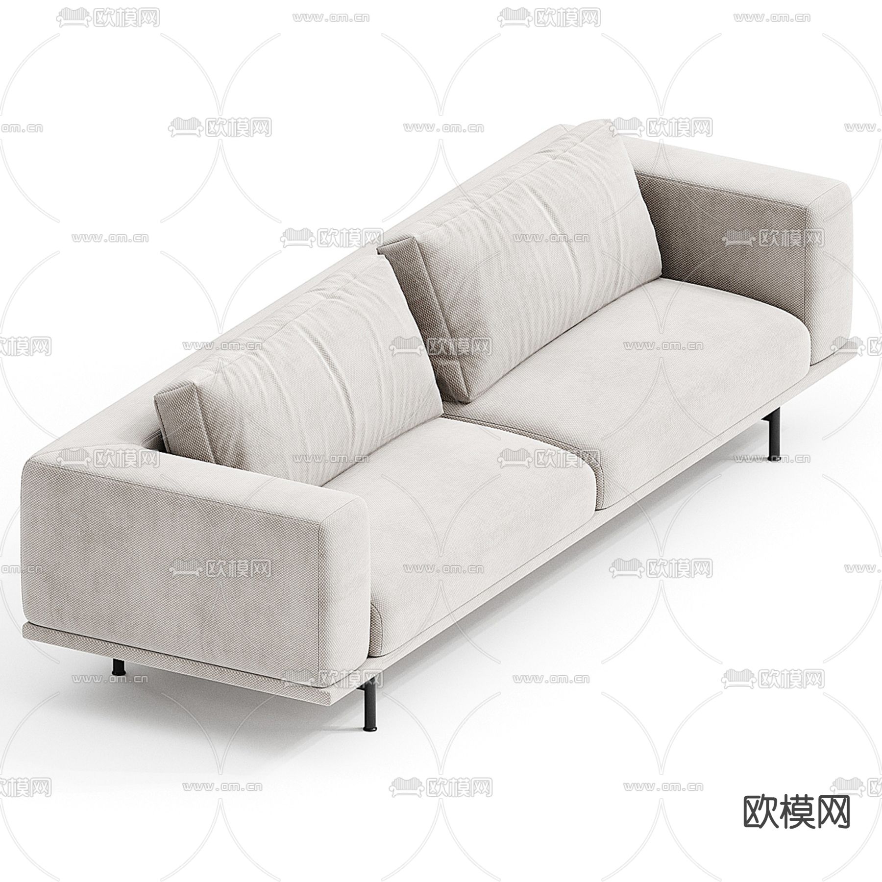 Natuzzi  双人沙发3d模型下载（渲染图2）