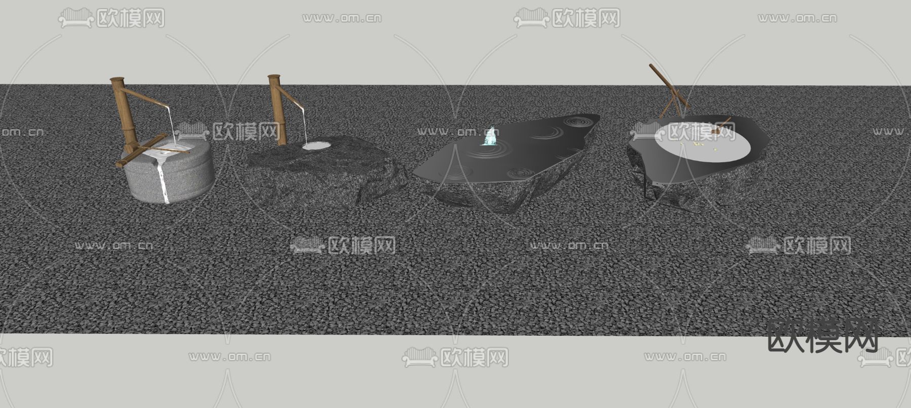 水钵水景小品su模型下载（渲染图2）
