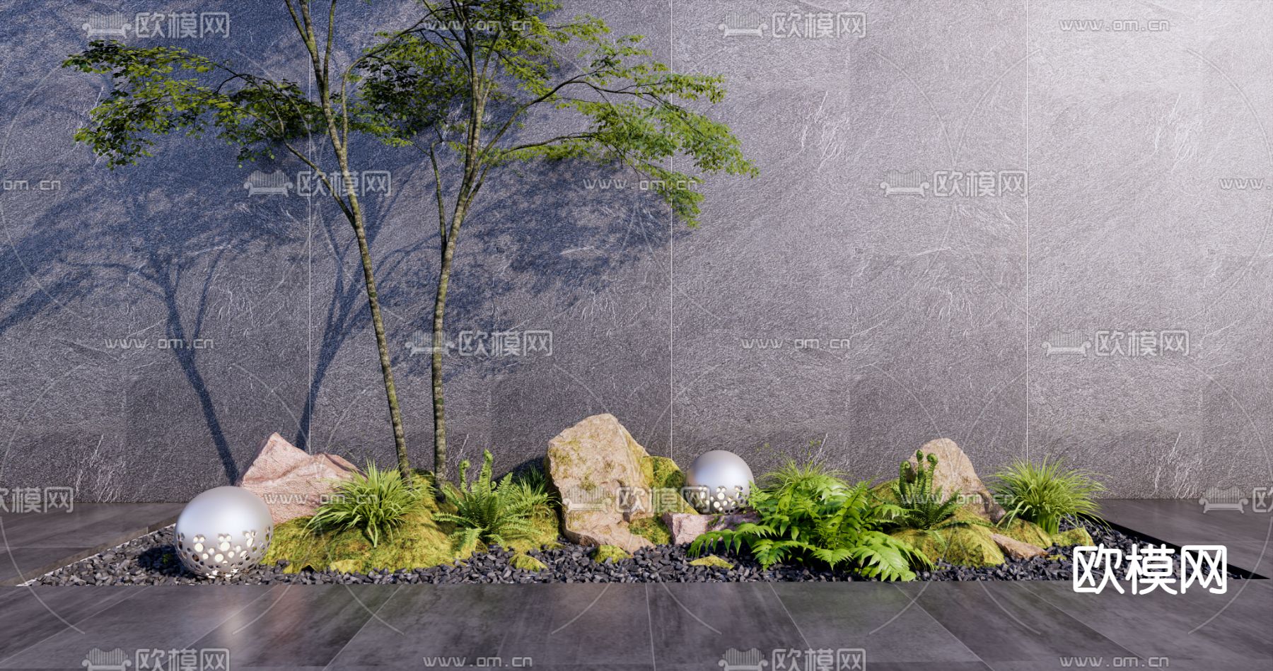 现代绿植园艺小品su模型