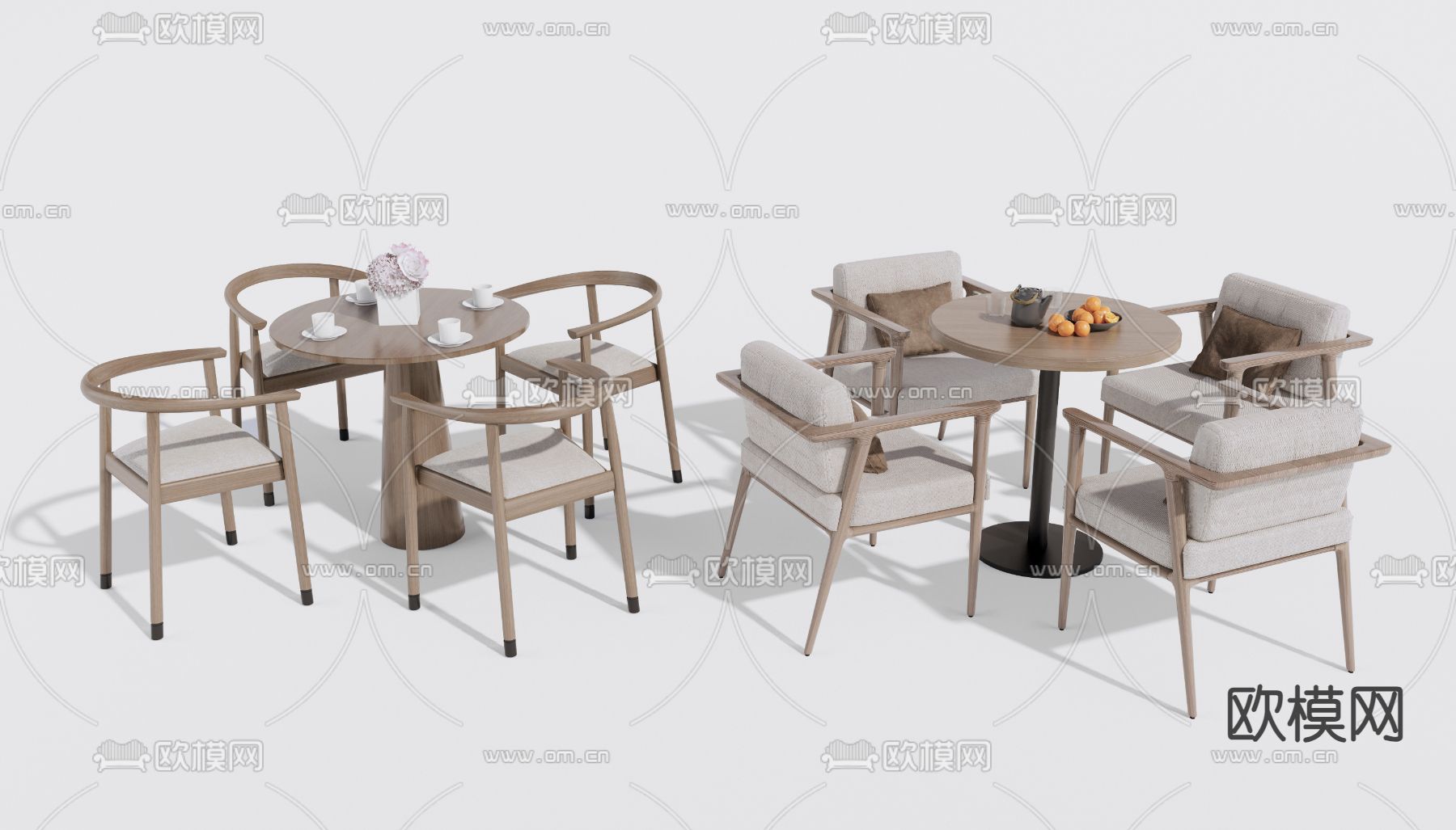 休闲桌椅3d模型下载