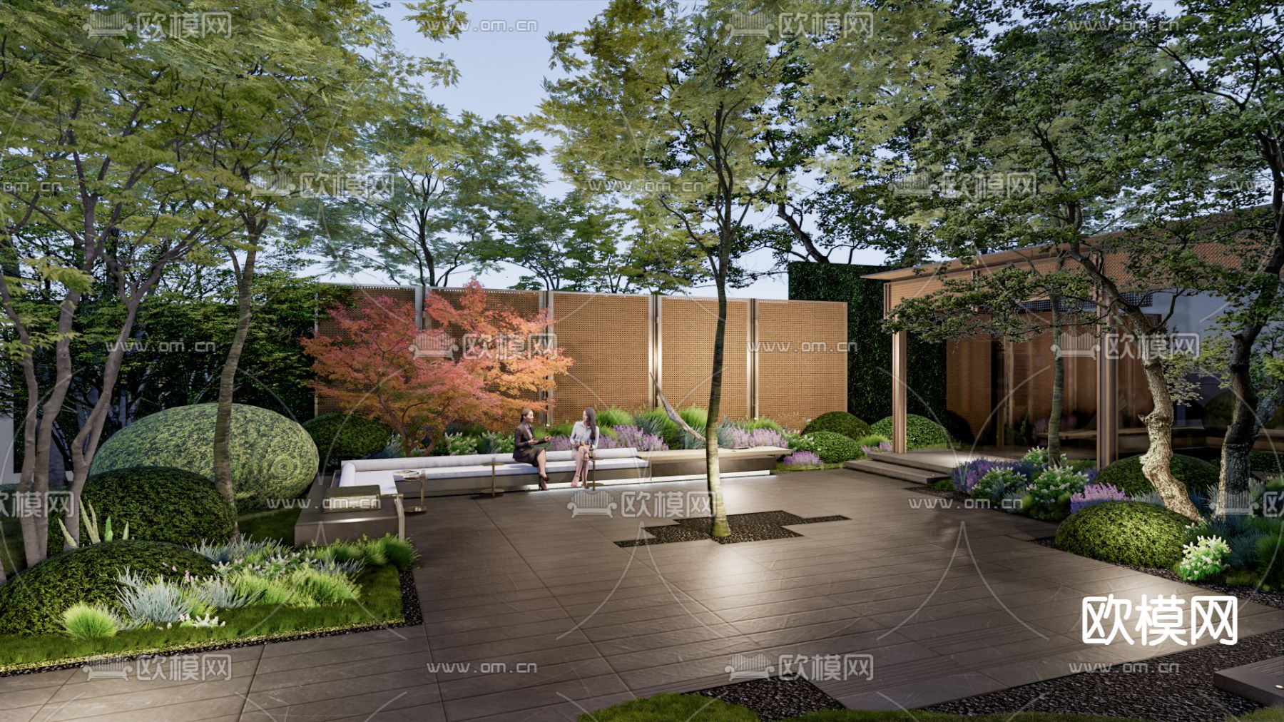 新中式示范区景观su模型下载_ID14152137_sketchup模型下载-欧模网