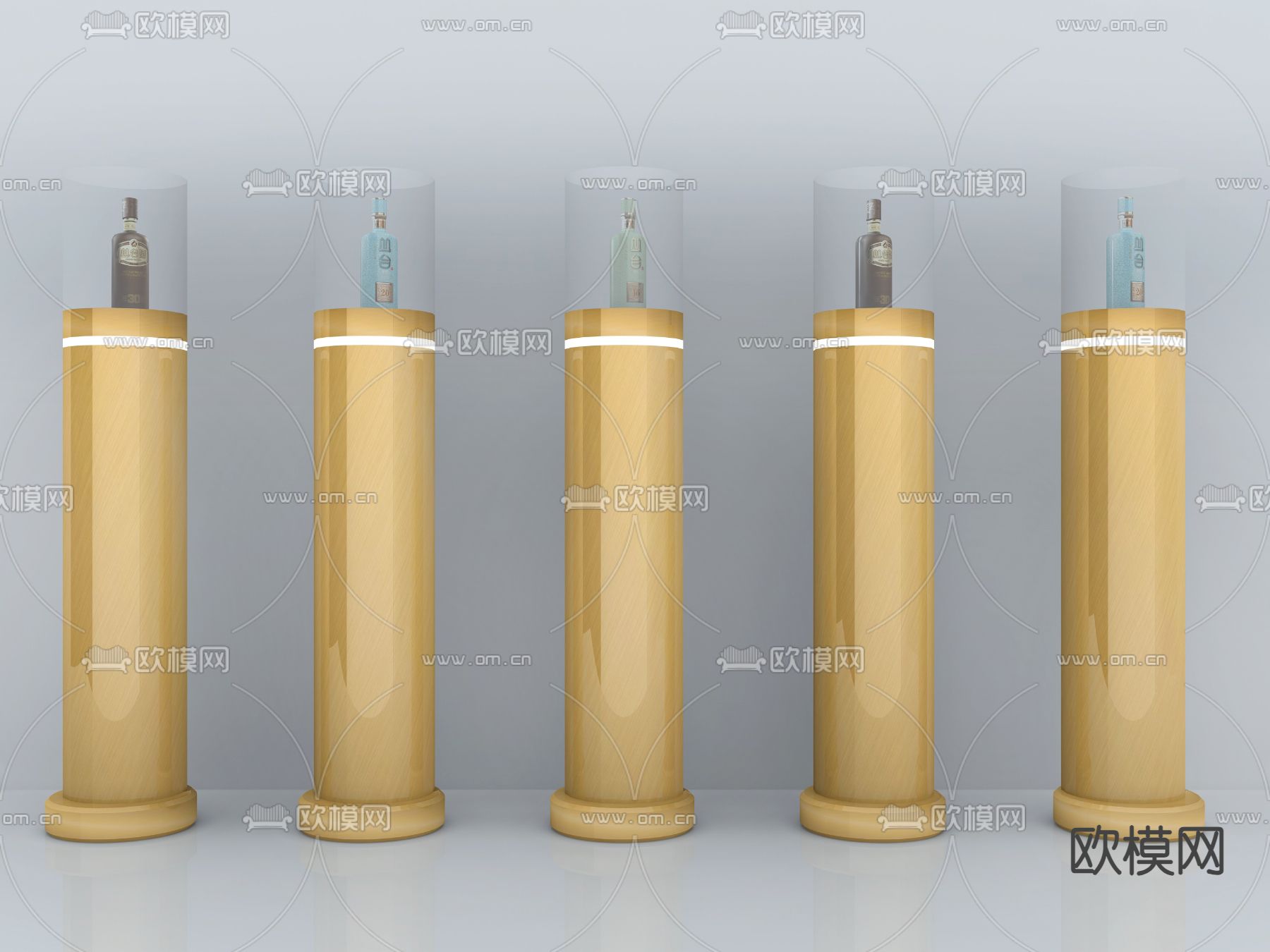 展柜 展台 展陈 洋酒3d模型下载