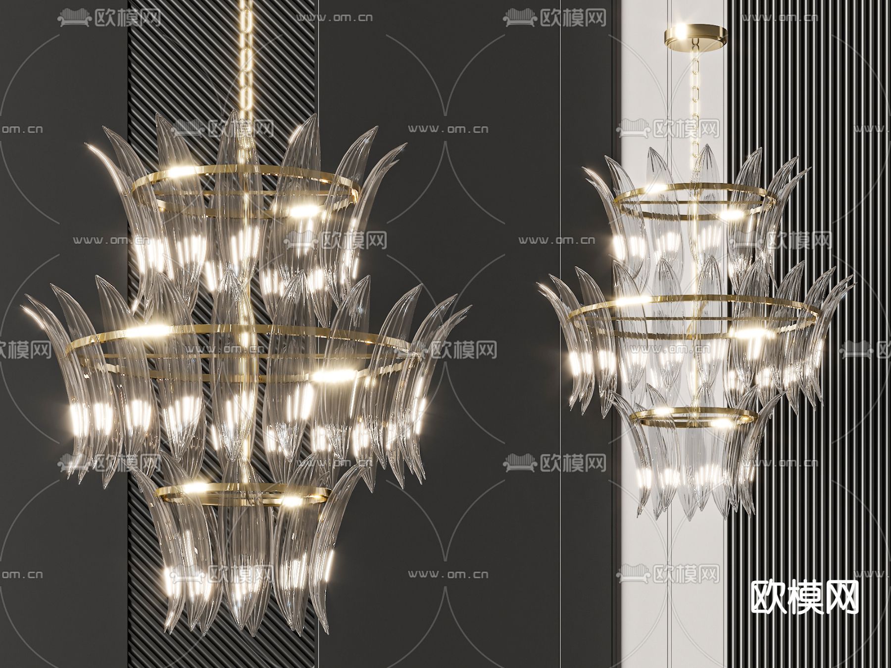 多层吊灯 水晶吊灯3d模型下载