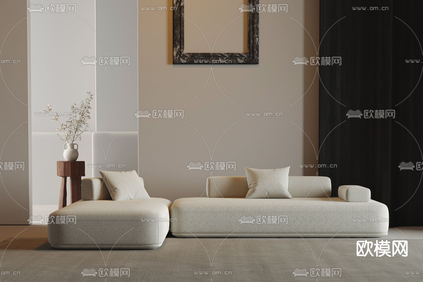 转角沙发 拼接沙发3d模型下载