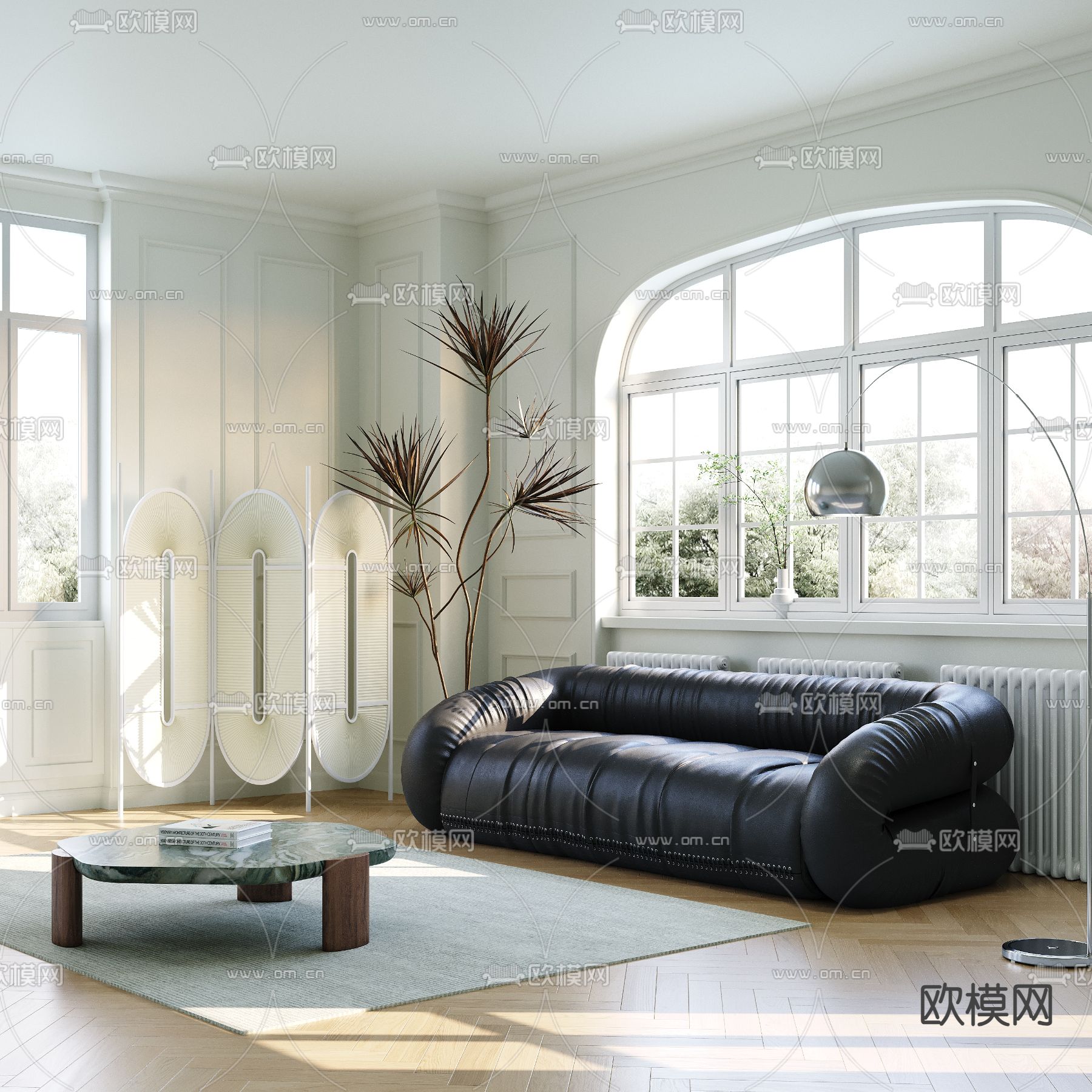 法式沙发 多人沙发3d模型下载