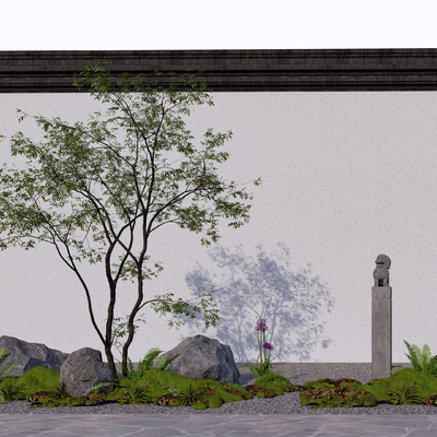 现代绿植景观小品su模型