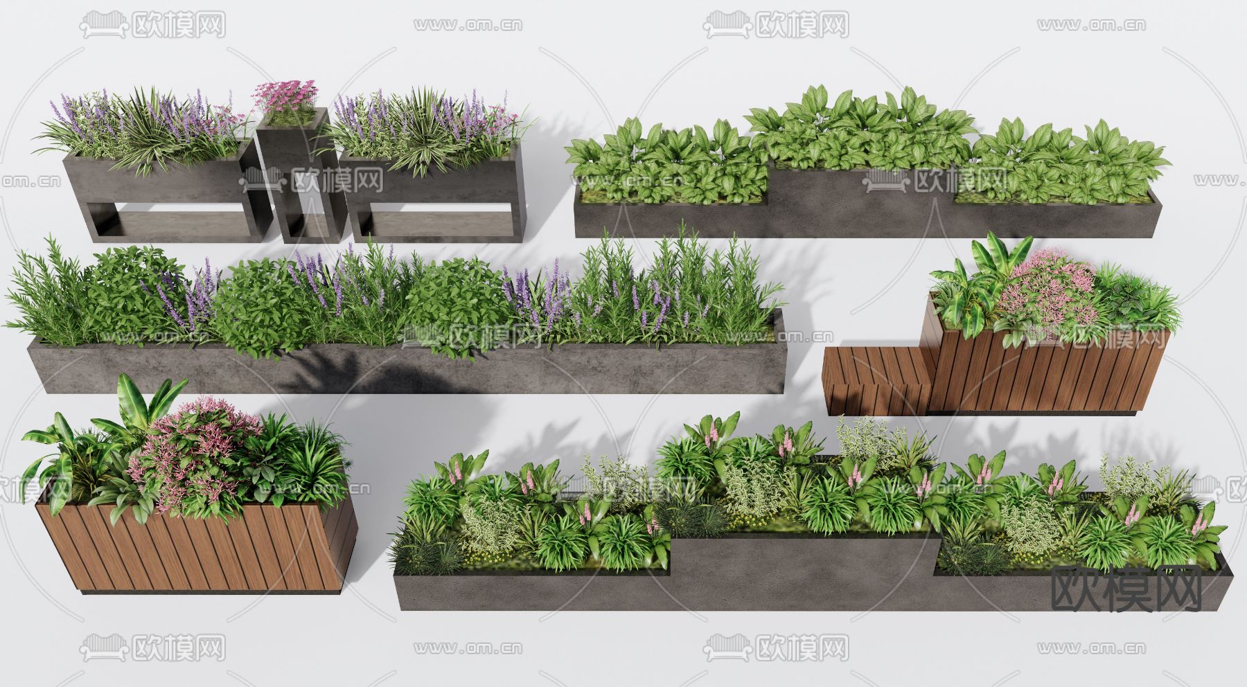 花箱 花坛su模型下载（渲染图1）