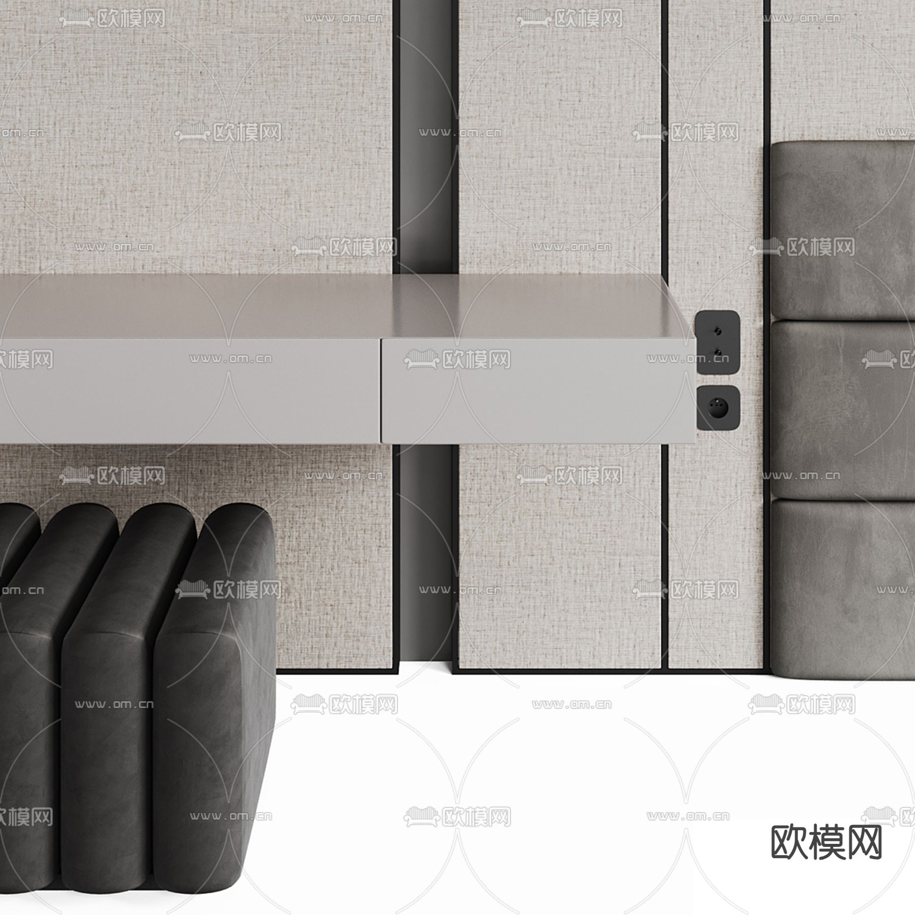 床头背景3d模型