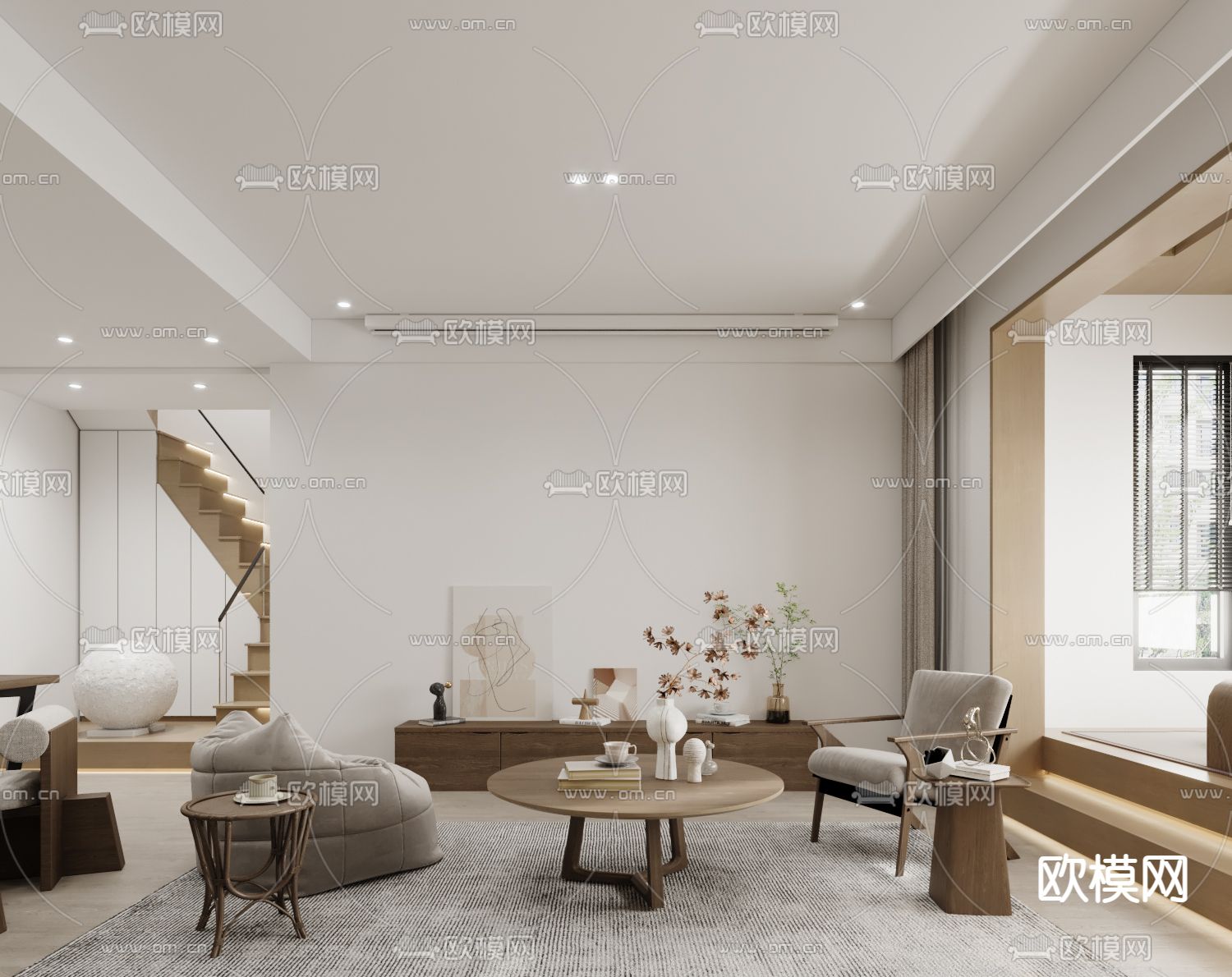 北欧客餐厅3d模型下载（渲染图2）