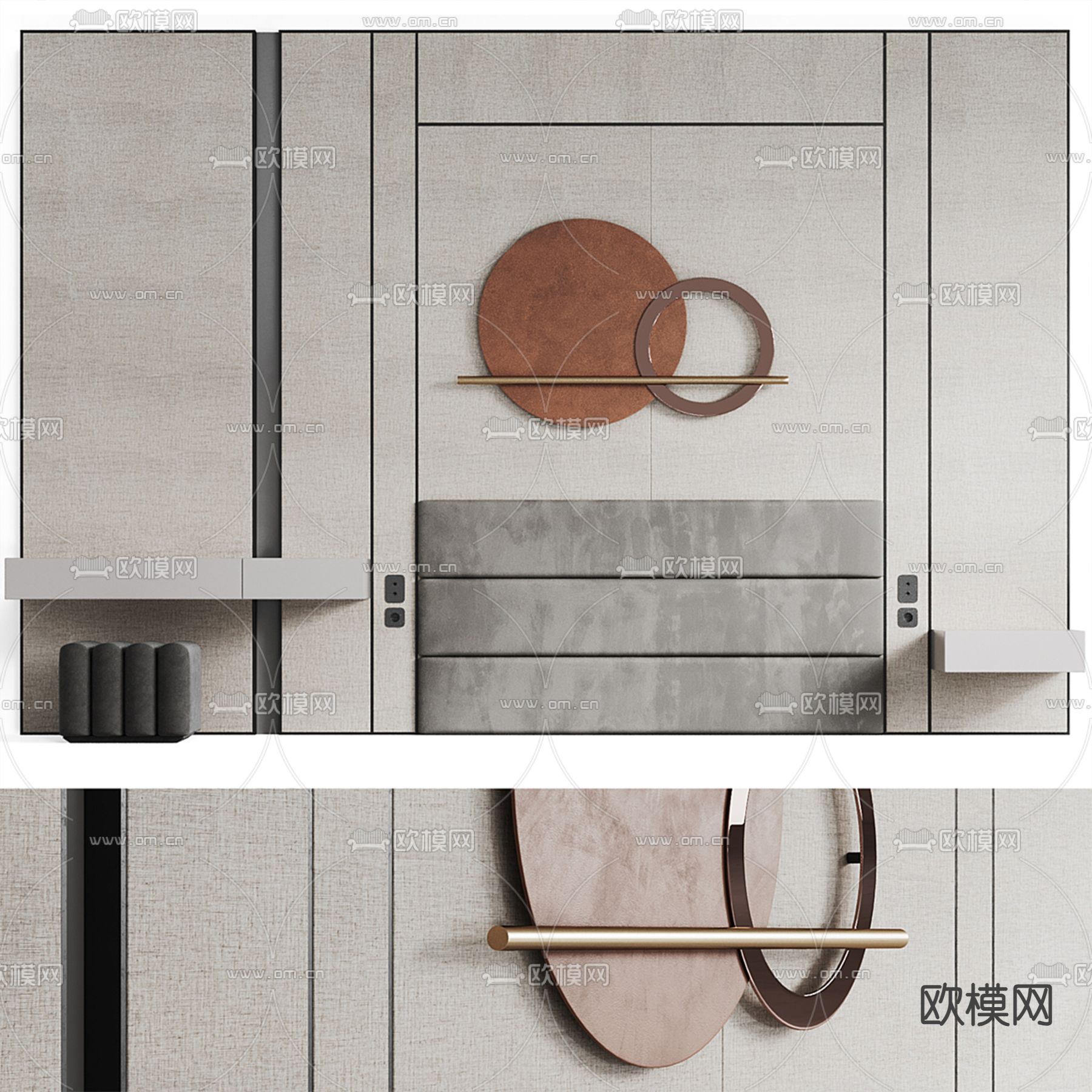 床头背景3d模型