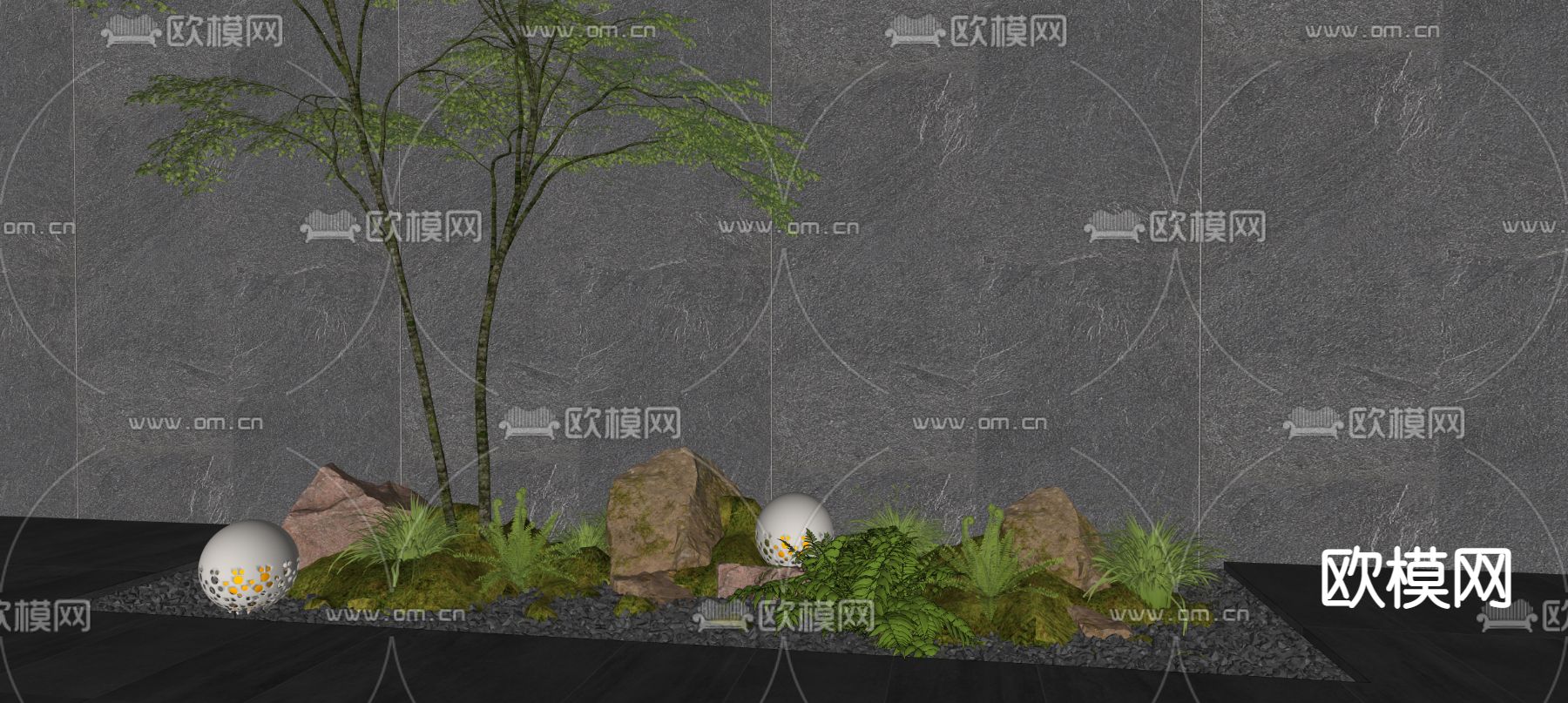 现代绿植园艺小品su模型