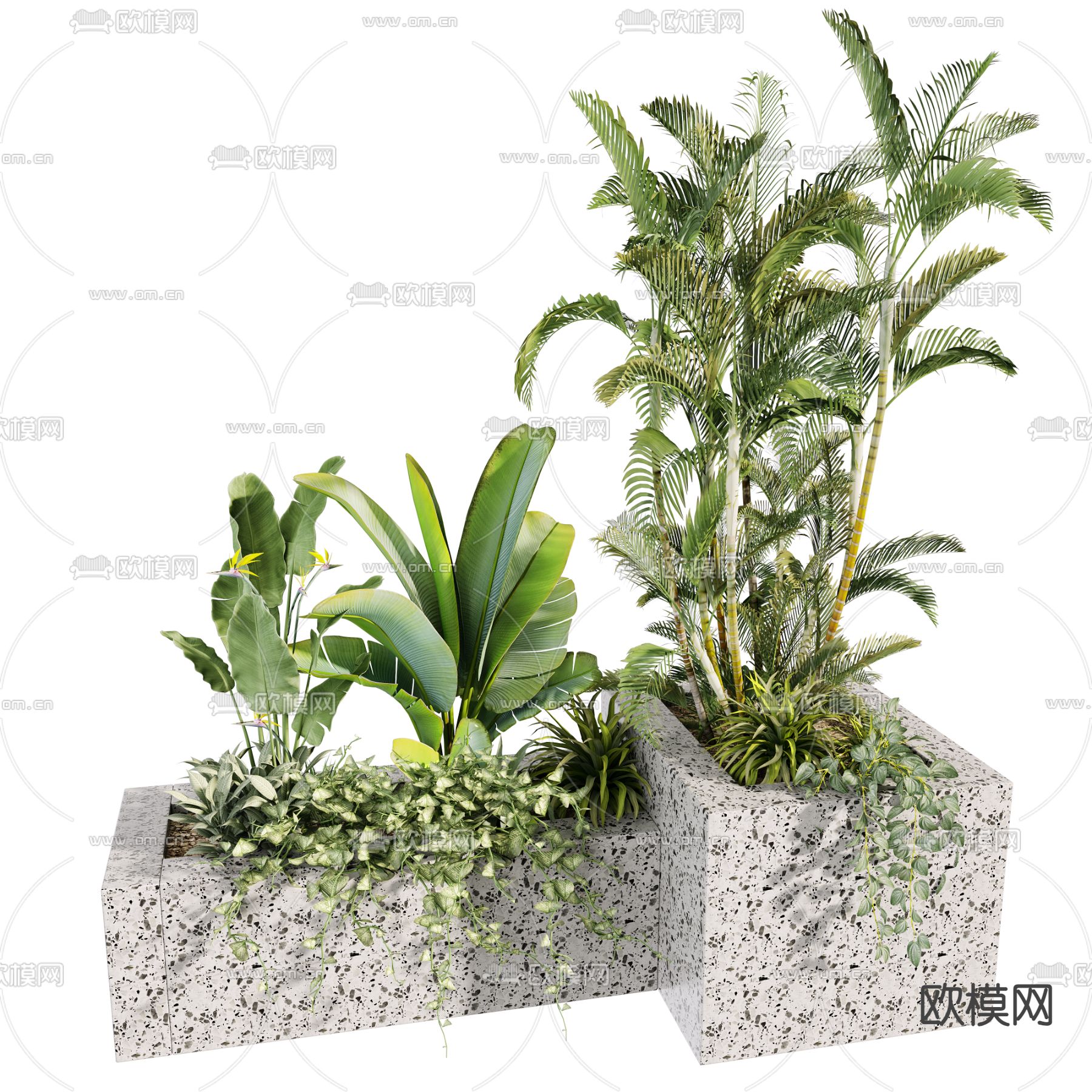 花坛 植物堆3d模型下载