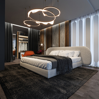 后现代卧室 主卧3d模型