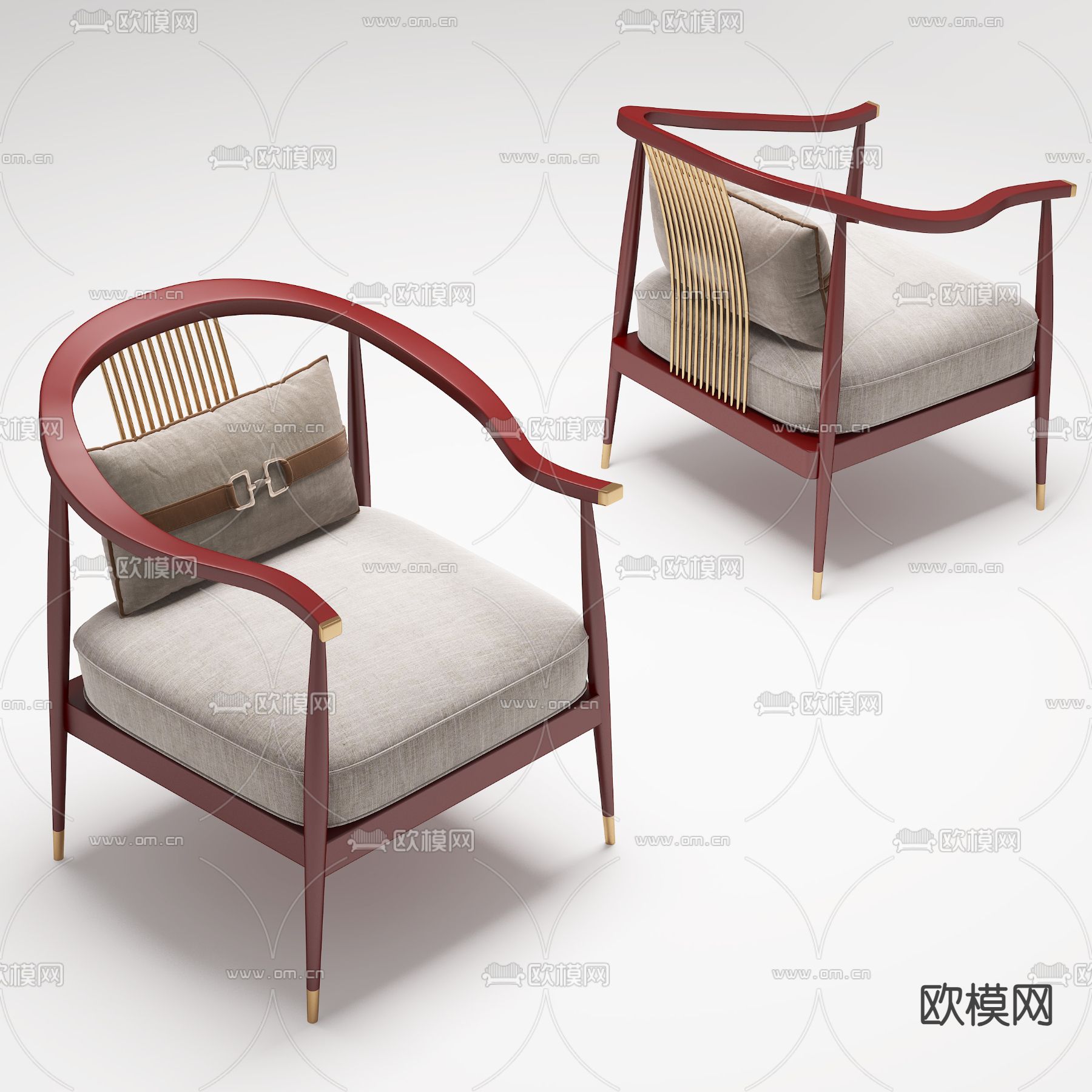 新中式椅子 圈椅3d模型下载