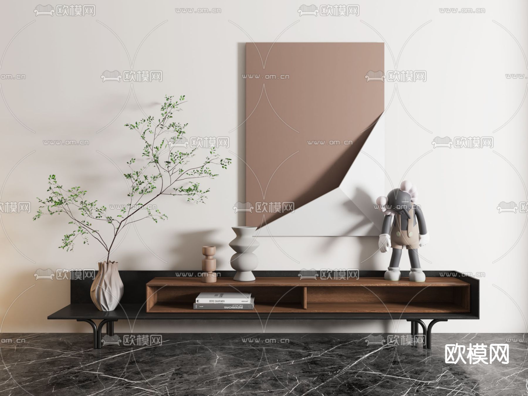 现代电视柜3d模型下载