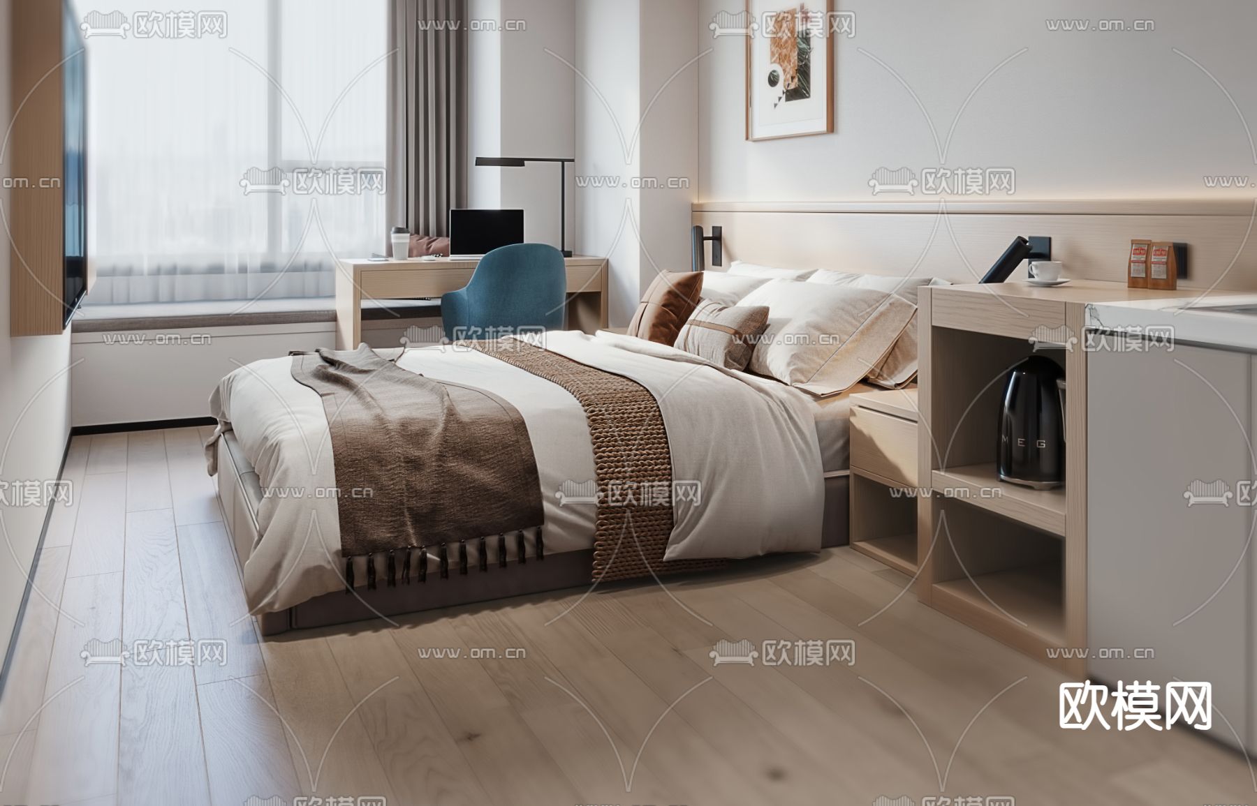 酒店客房 套房3d模型下载（渲染图2）