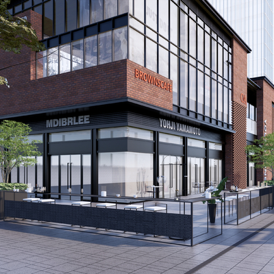 现代商业街su模型