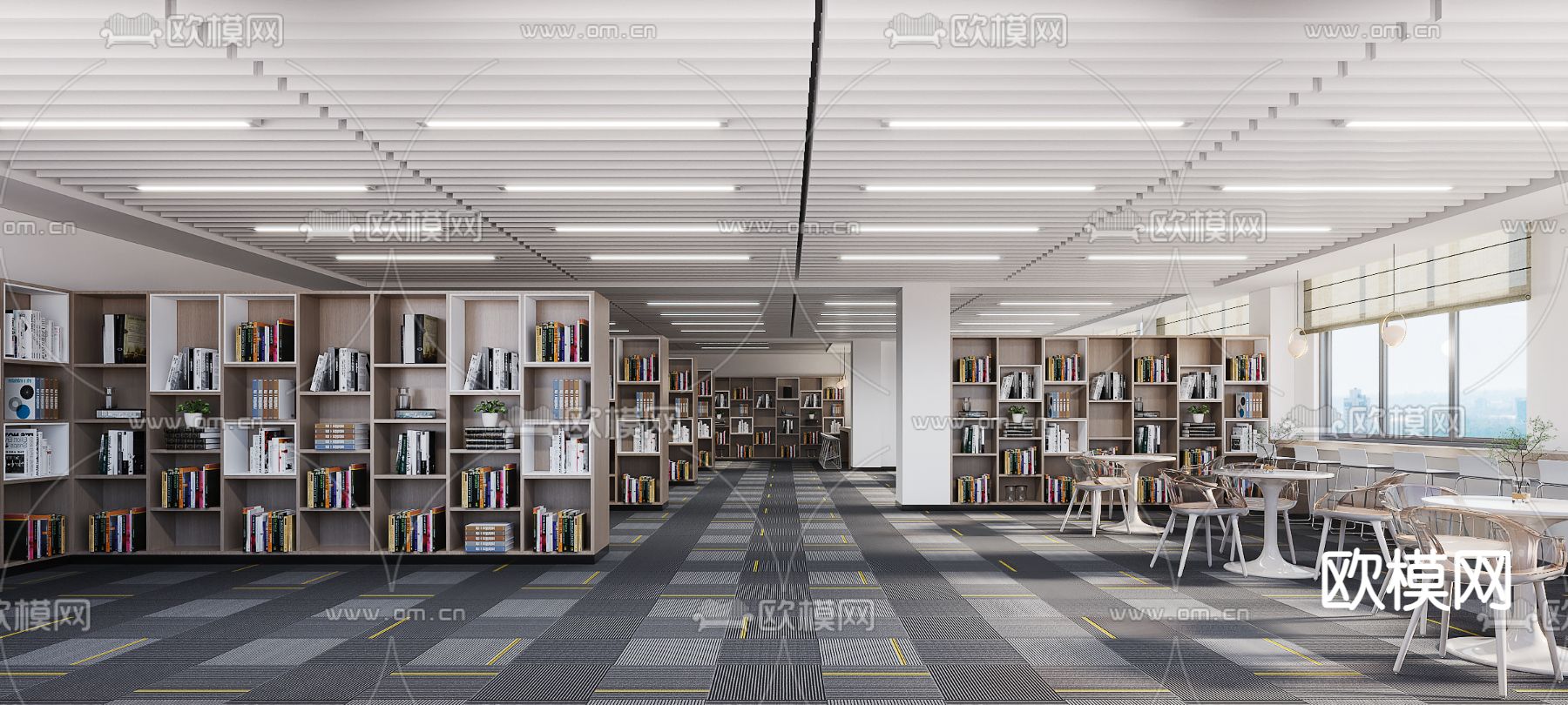 图书馆 阅览室3d模型下载