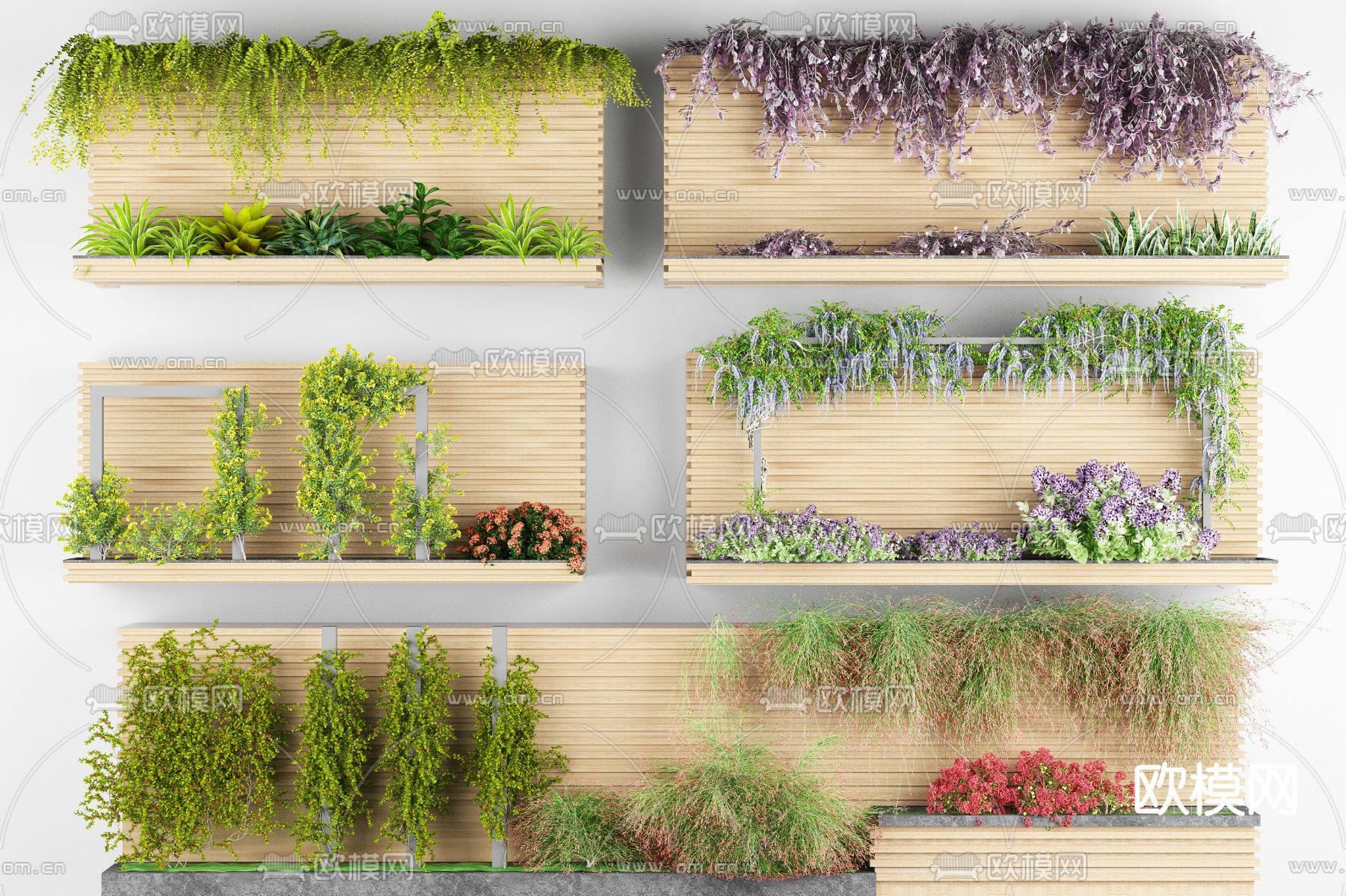 藤蔓 爬山虎 爬藤 藤蔓架 花箱3d模型下载