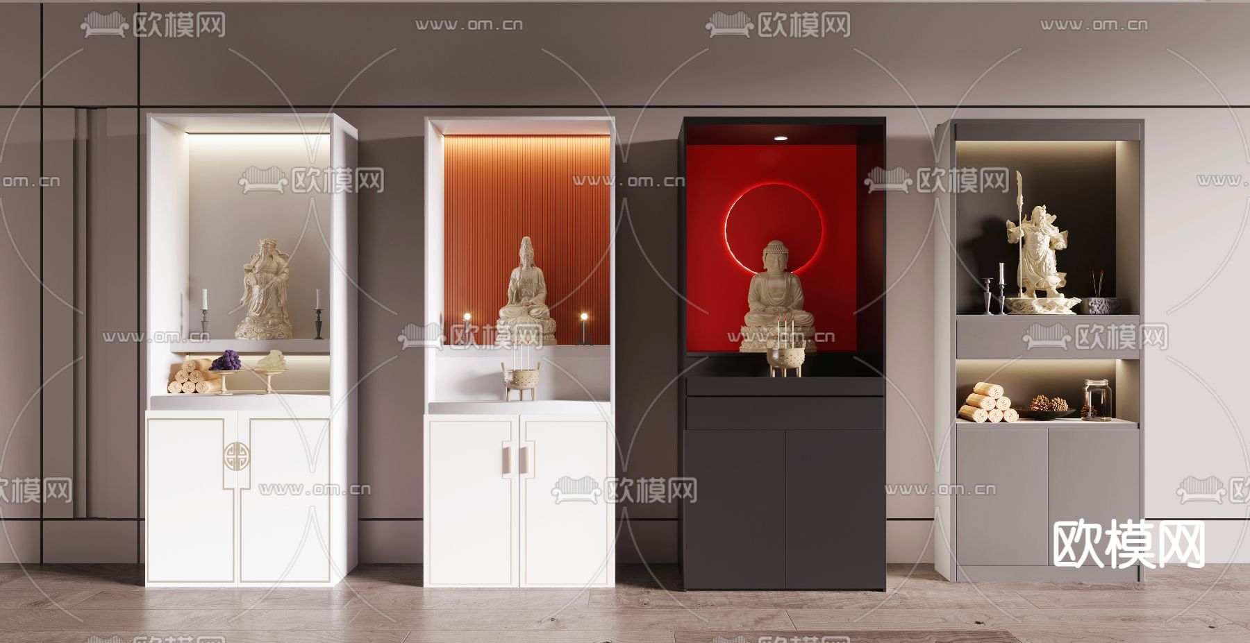 佛像 佛龛 神位3d模型下载