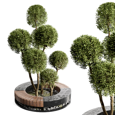  花坛 树池su模型 