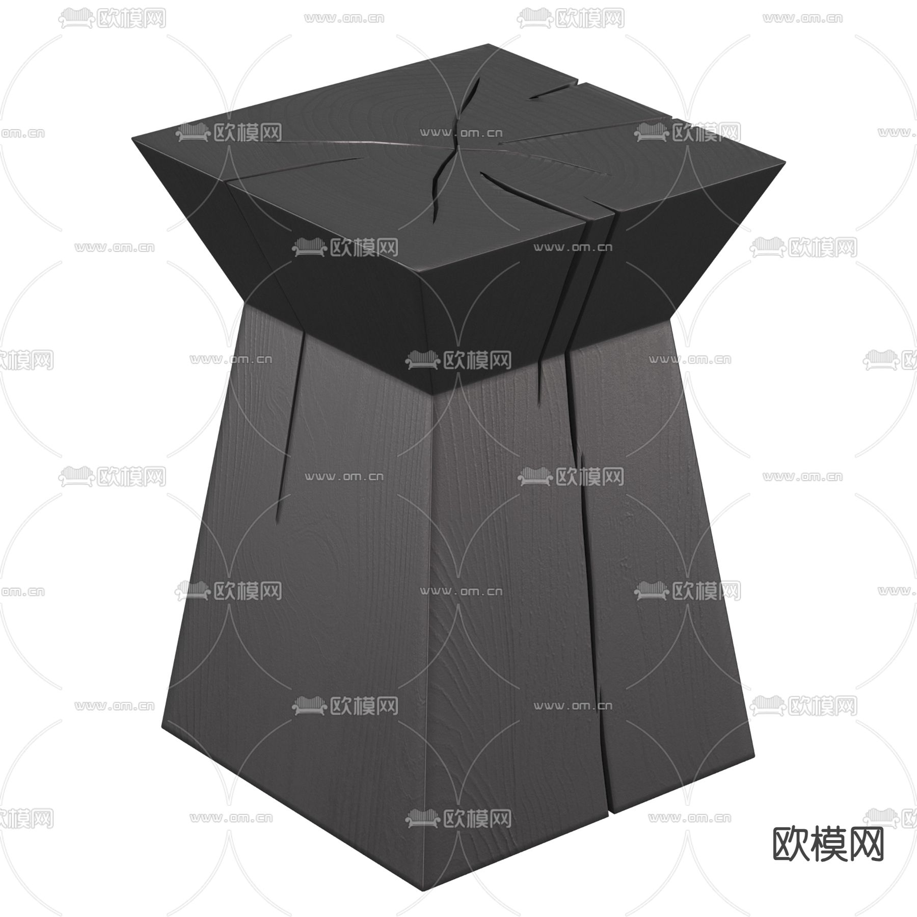 高级灰角几 边几3d模型下载（渲染图4）