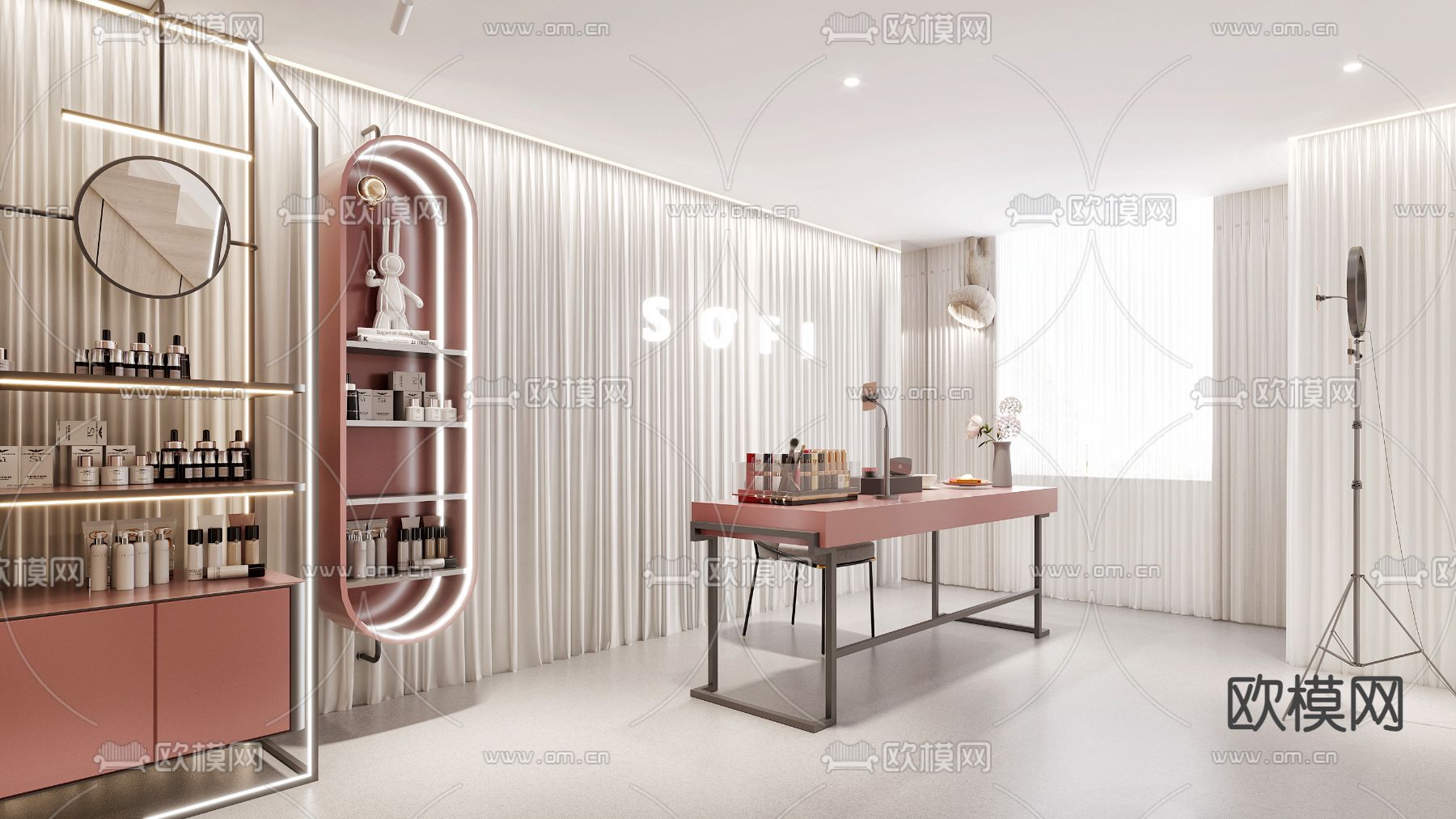 网红直播间su模型下载（渲染图1）