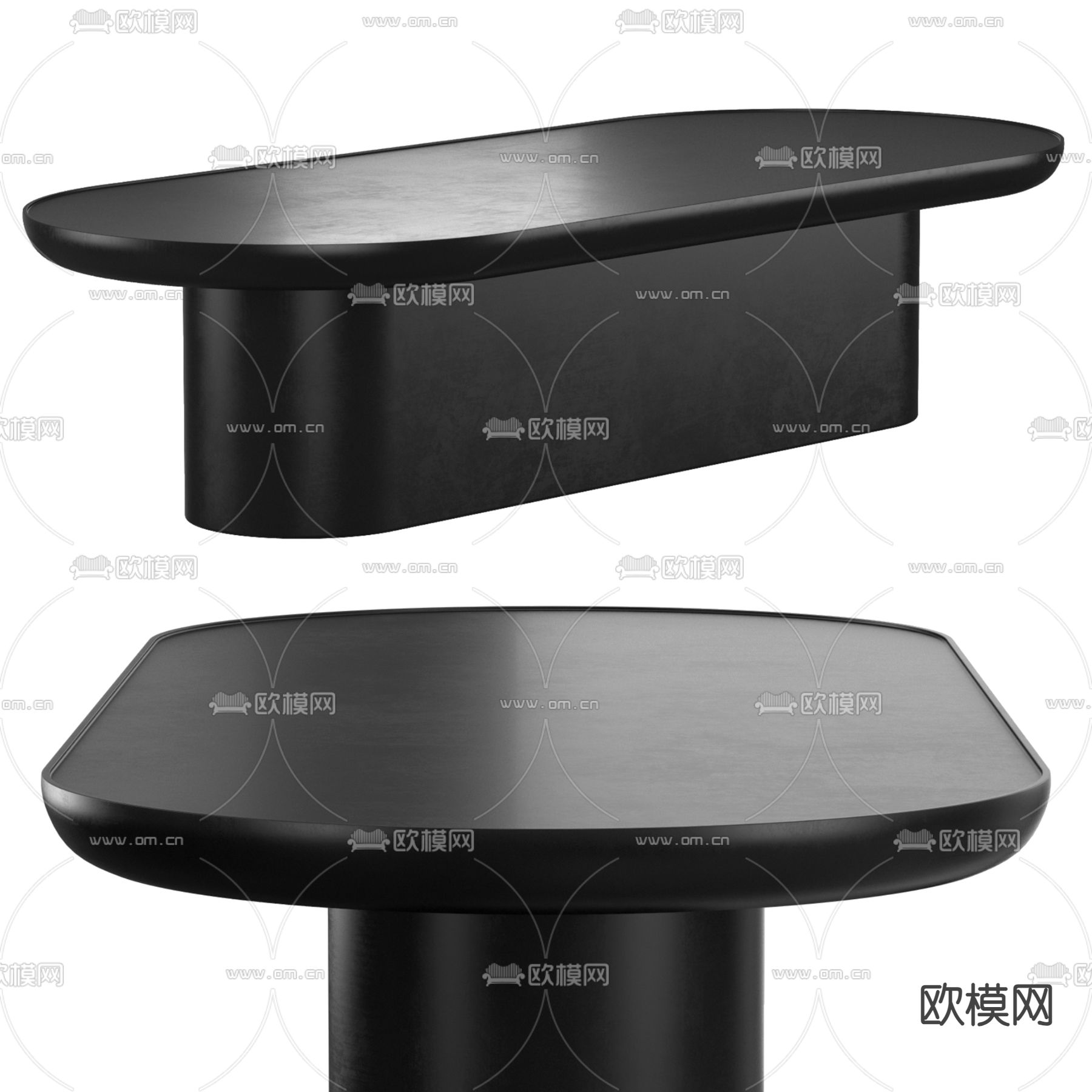 暗黑风茶几3d模型下载（渲染图1）