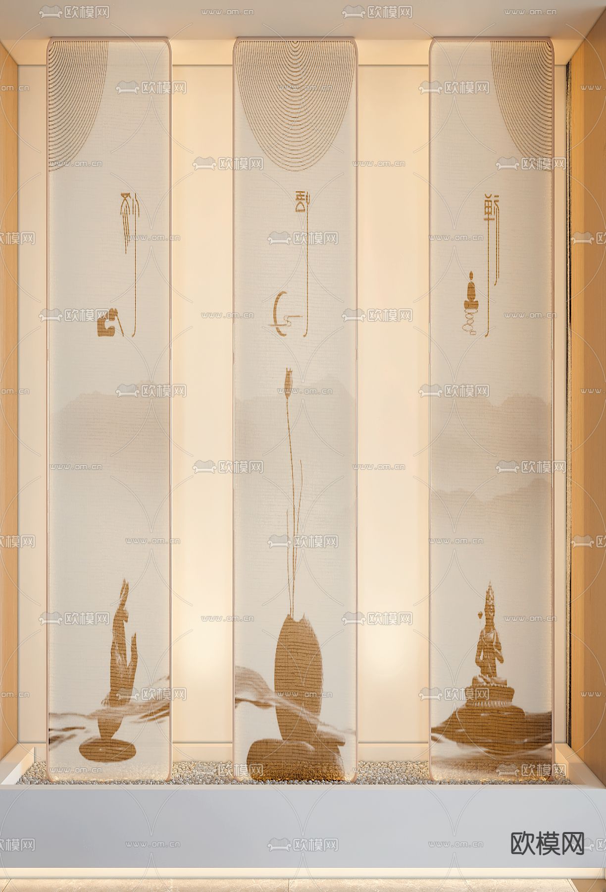 新中式公寓3d模型下载（渲染图2）