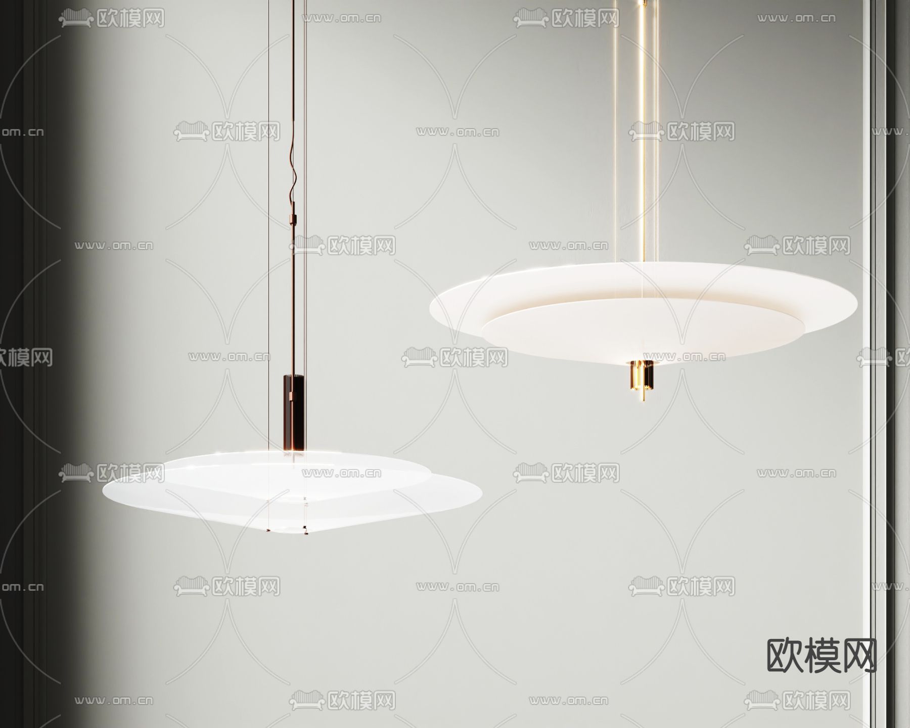 圆盘吊灯 餐厅吊灯3d模型下载